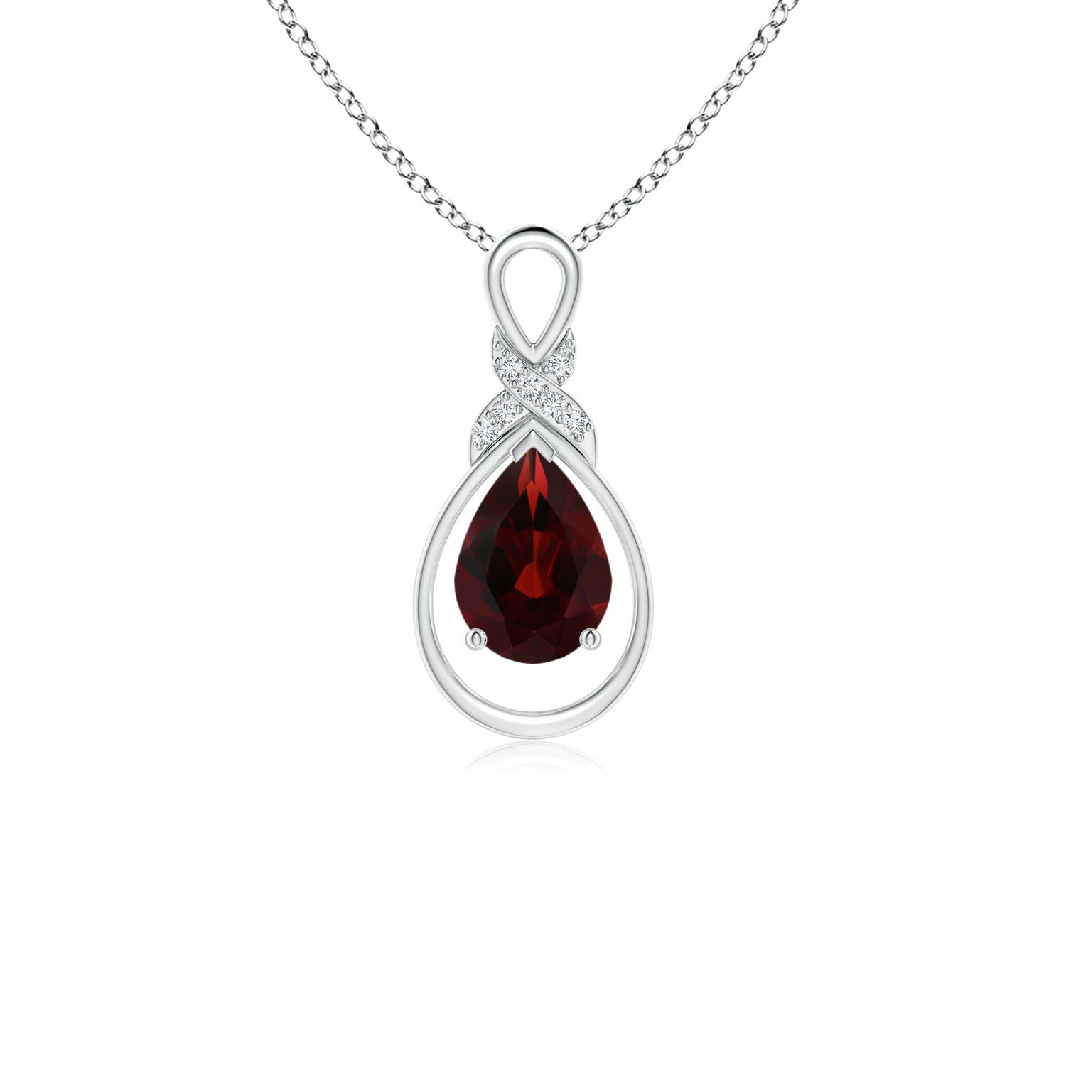 AA - Garnet / 0.87 CT / 14 KT White Gold