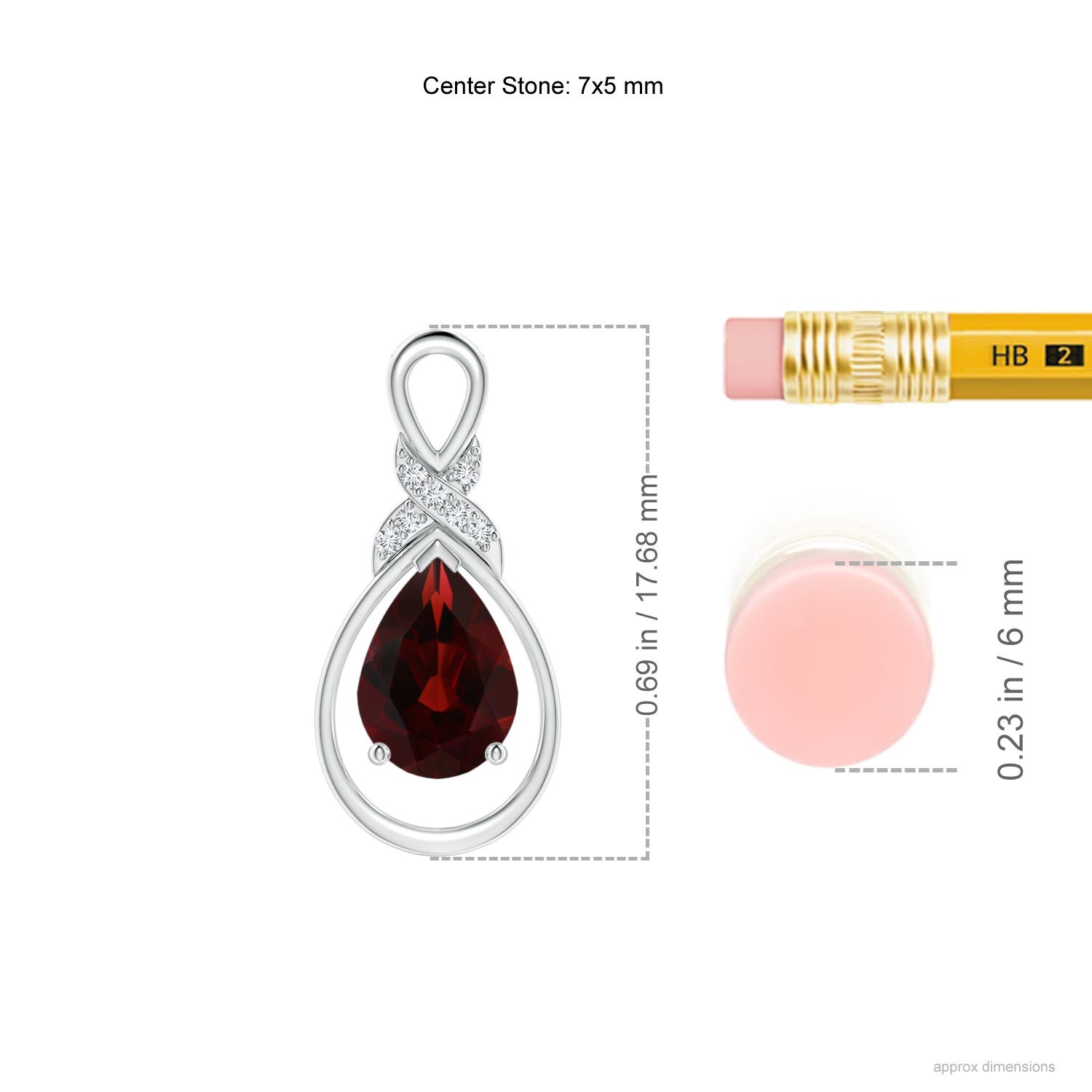 AA - Garnet / 0.87 CT / 14 KT White Gold