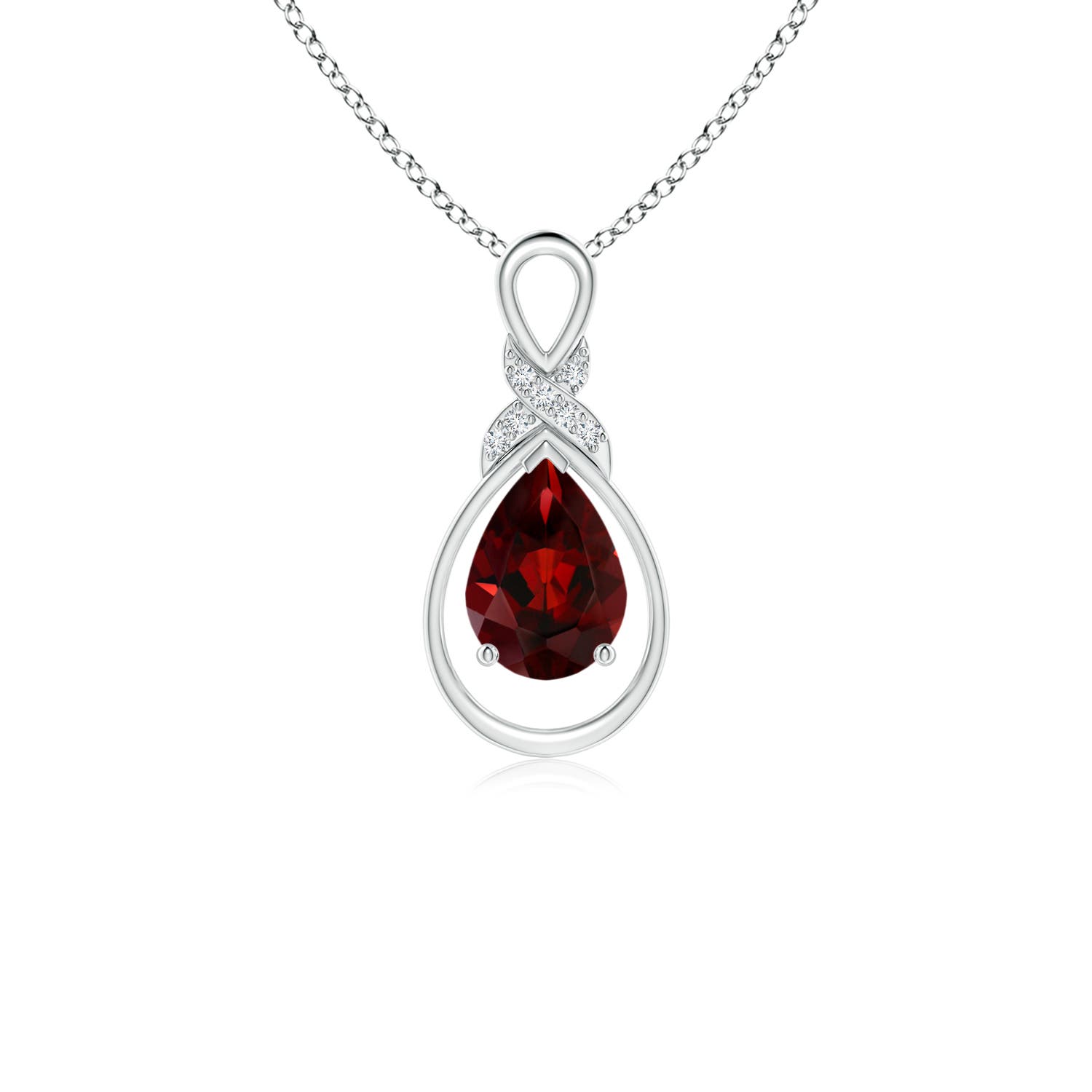 AAA - Garnet / 0.87 CT / 14 KT White Gold