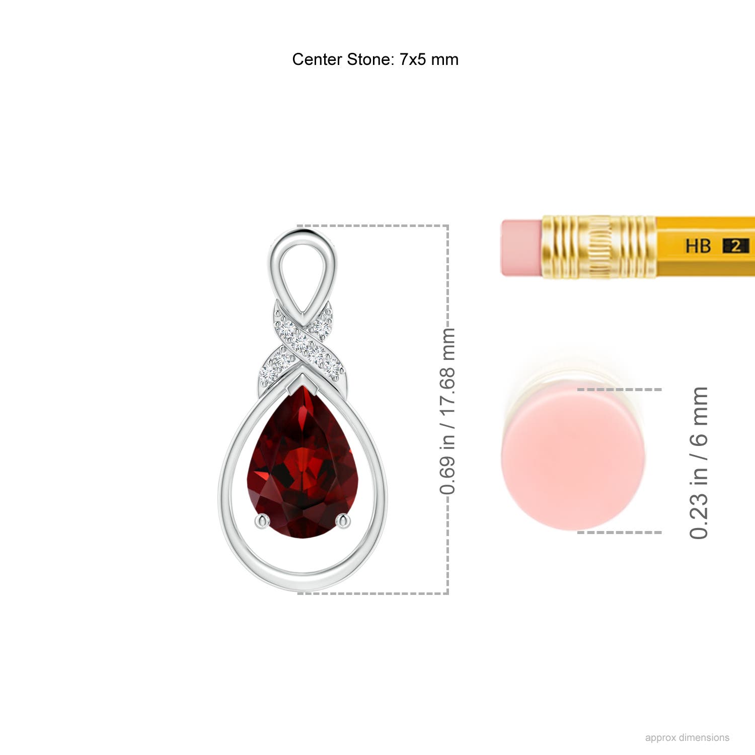 AAA - Garnet / 0.87 CT / 14 KT White Gold