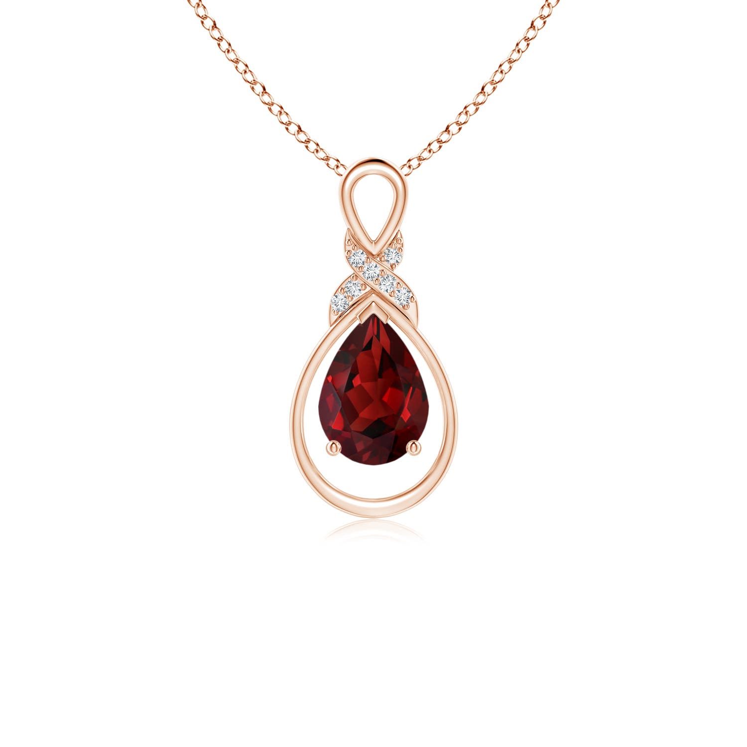 AAAA - Garnet / 0.87 CT / 14 KT Rose Gold