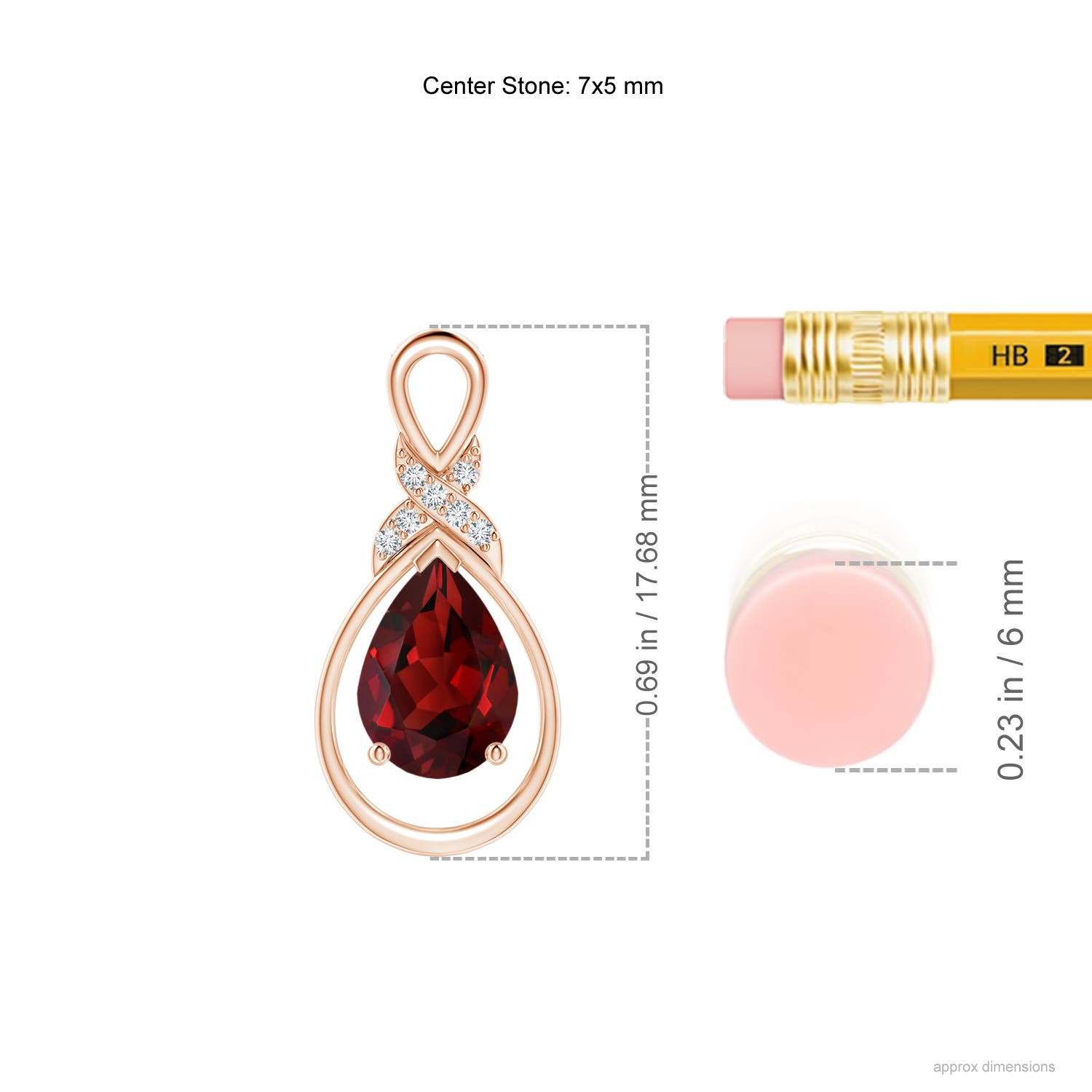 AAAA - Garnet / 0.87 CT / 14 KT Rose Gold