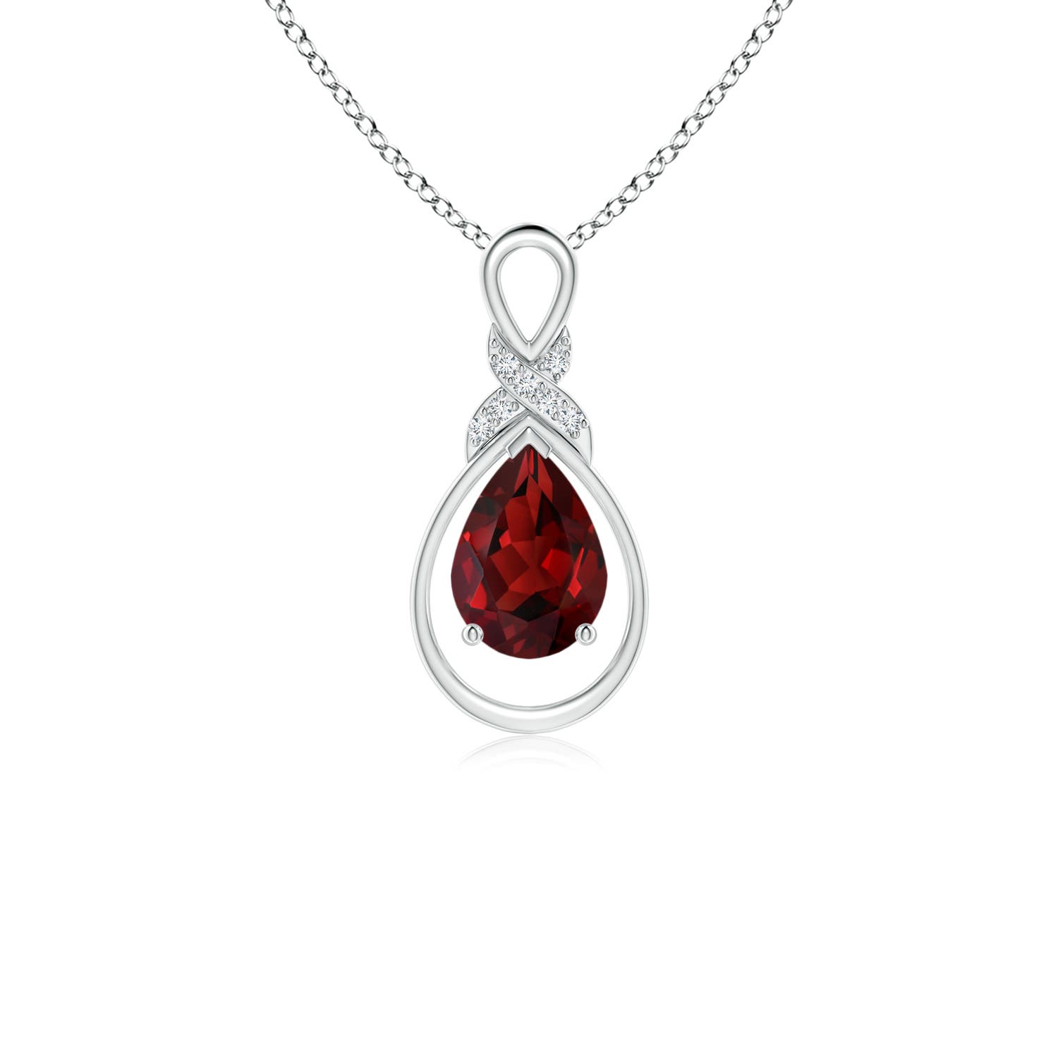 AAAA - Garnet / 0.87 CT / 14 KT White Gold