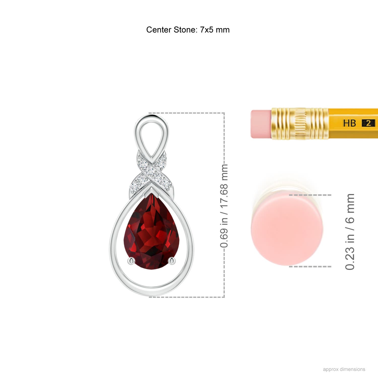 AAAA - Garnet / 0.87 CT / 14 KT White Gold