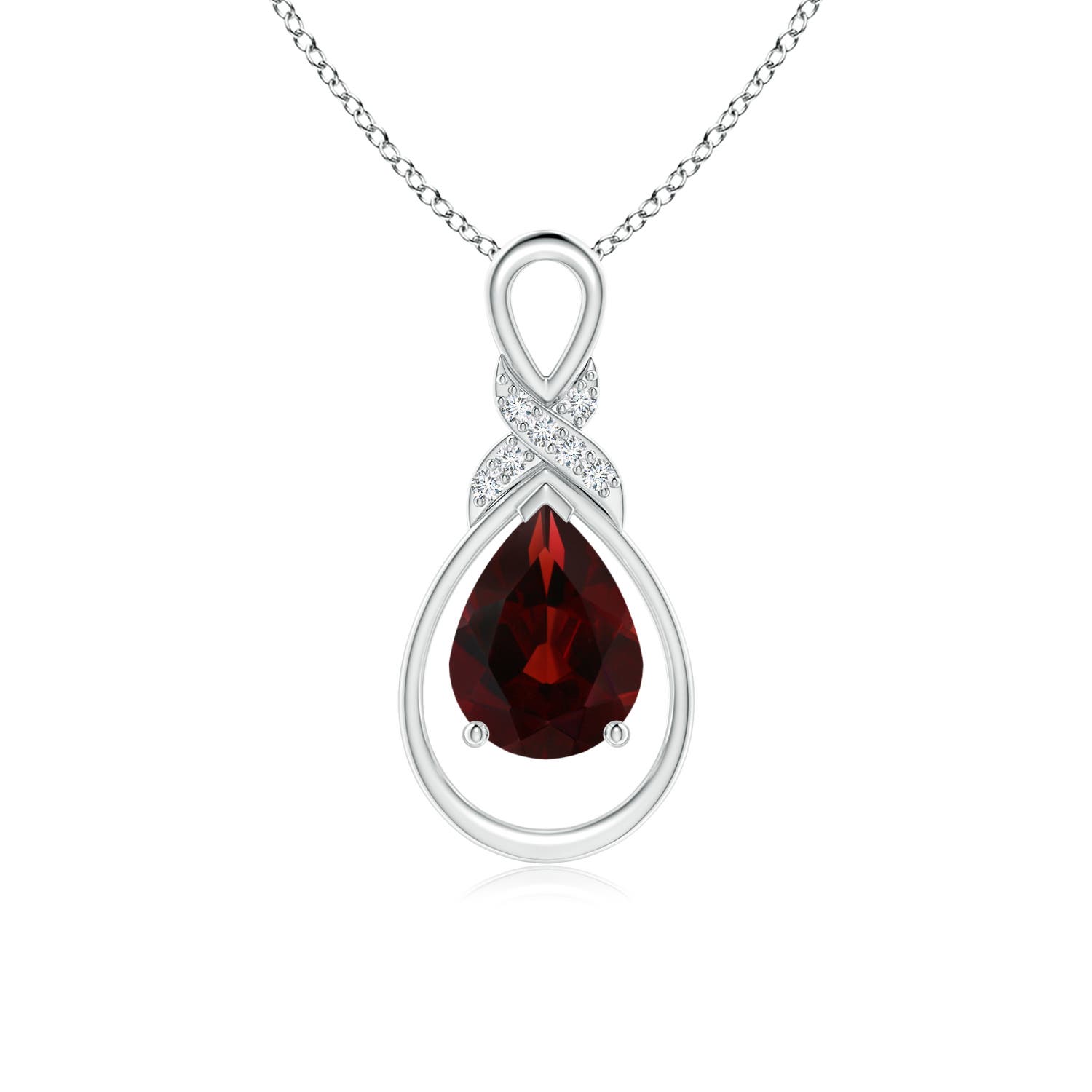 AA - Garnet / 1.34 CT / 14 KT White Gold