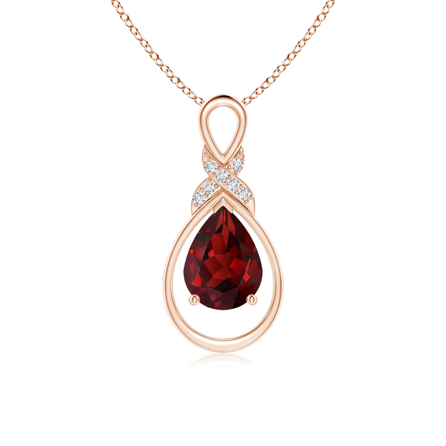 AAAA - Garnet / 1.34 CT / 14 KT Rose Gold