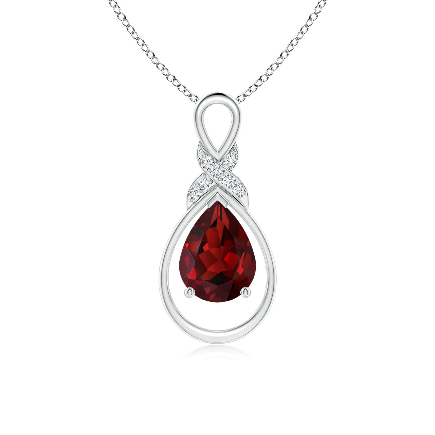 AAAA - Garnet / 1.34 CT / 14 KT White Gold