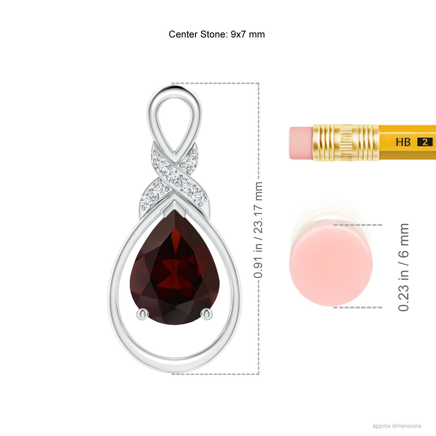 A - Garnet / 1.84 CT / 14 KT White Gold