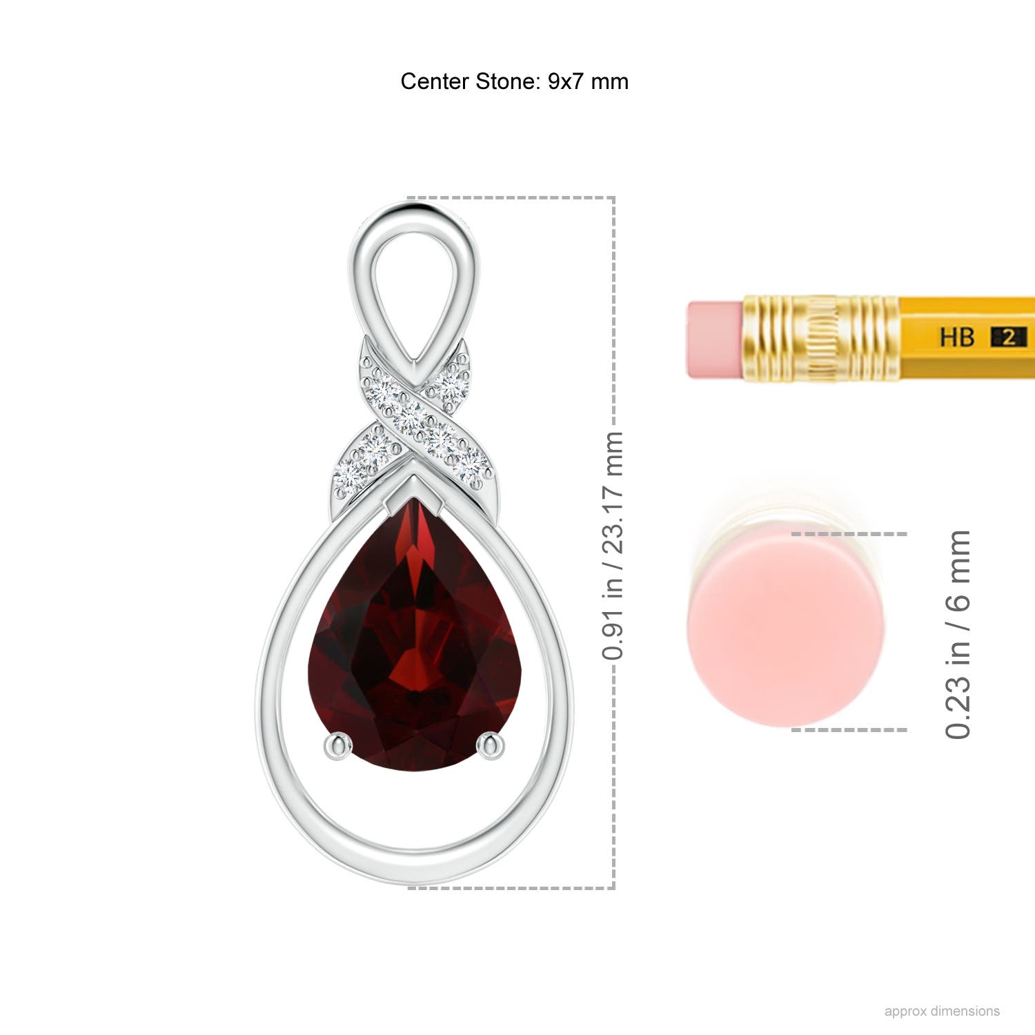 AA - Garnet / 1.84 CT / 14 KT White Gold