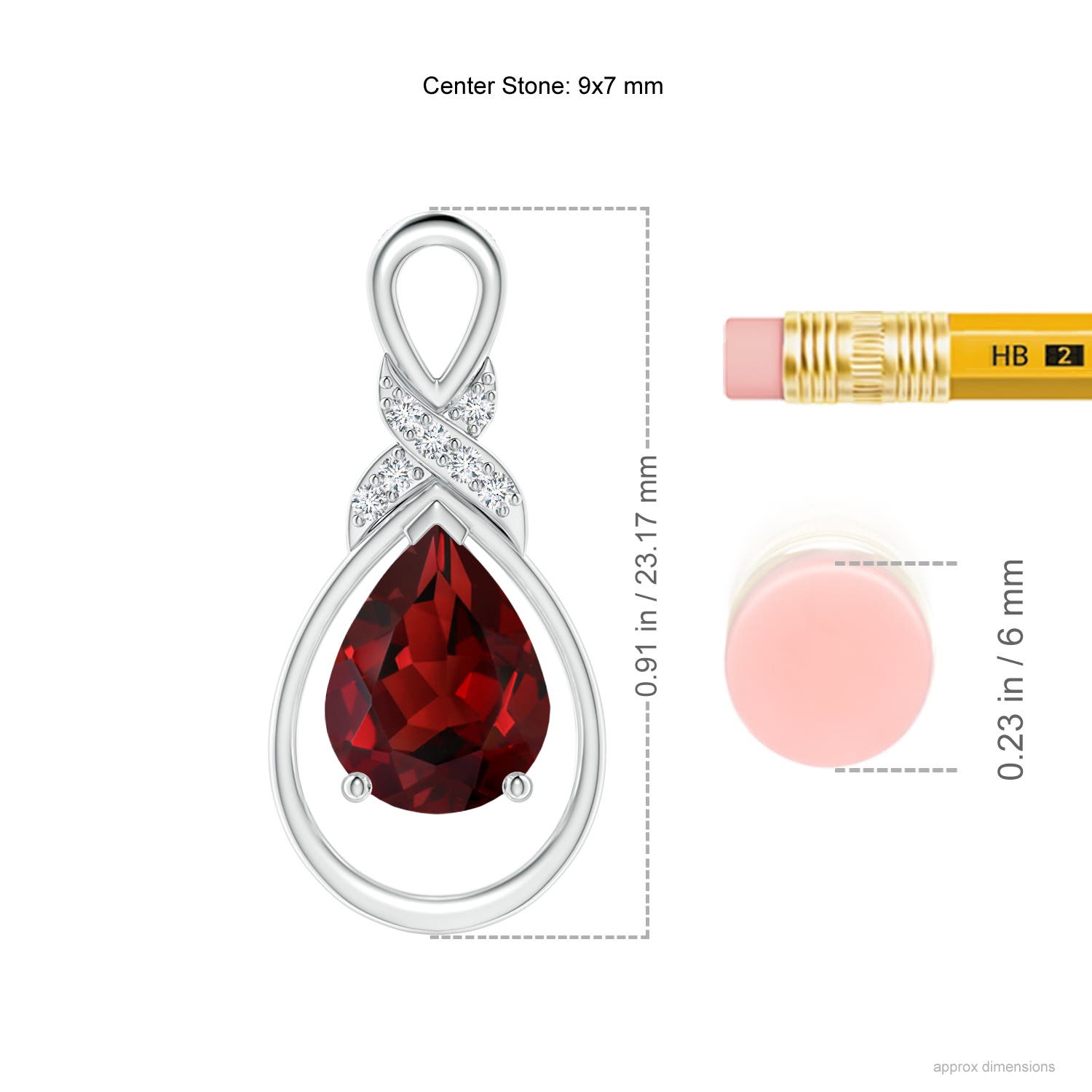 AAAA - Garnet / 1.84 CT / 14 KT White Gold