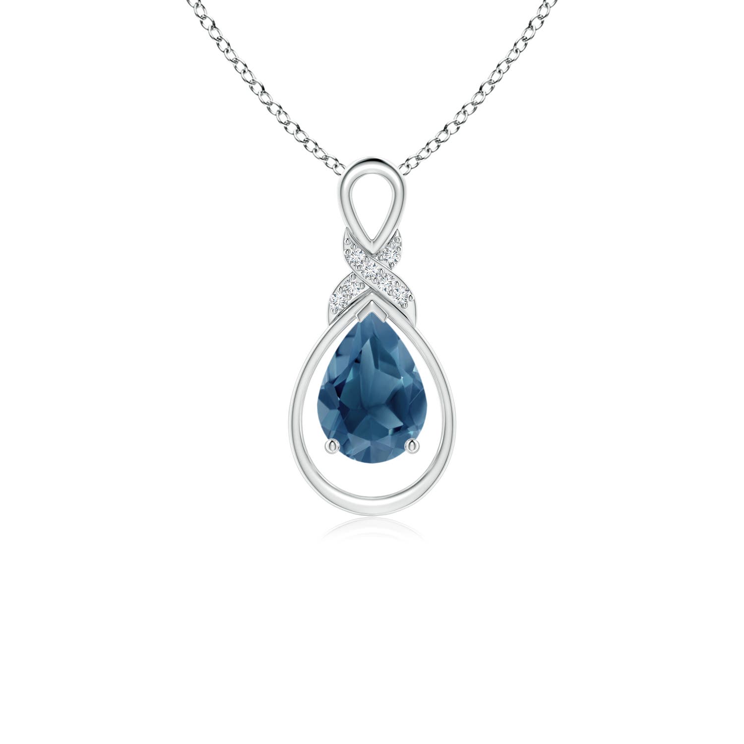 A - London Blue Topaz / 0.82 CT / 14 KT White Gold