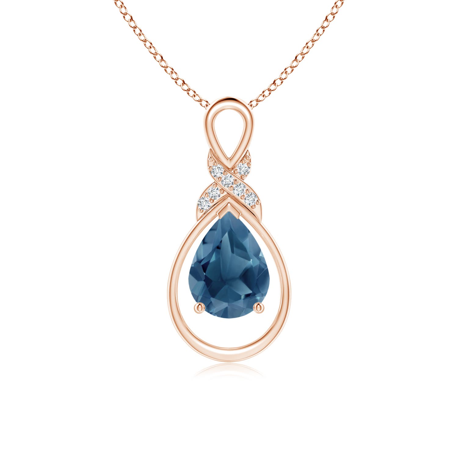 A - London Blue Topaz / 1.29 CT / 14 KT Rose Gold