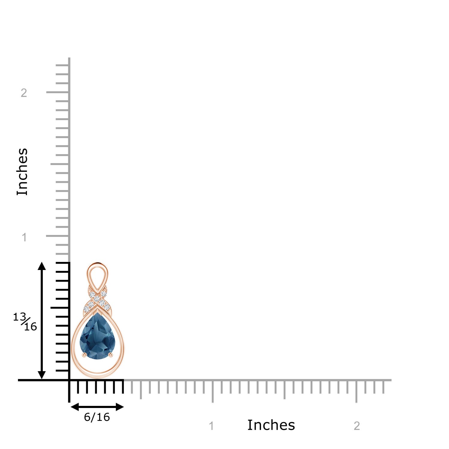 A - London Blue Topaz / 1.29 CT / 14 KT Rose Gold