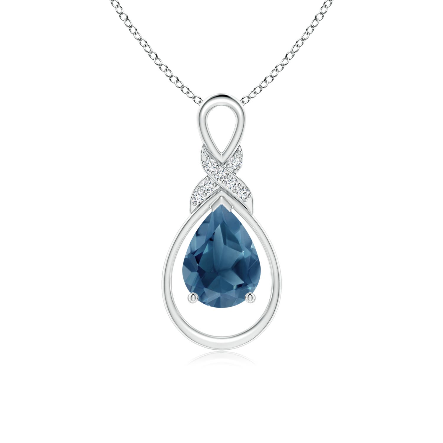 A - London Blue Topaz / 1.29 CT / 14 KT White Gold