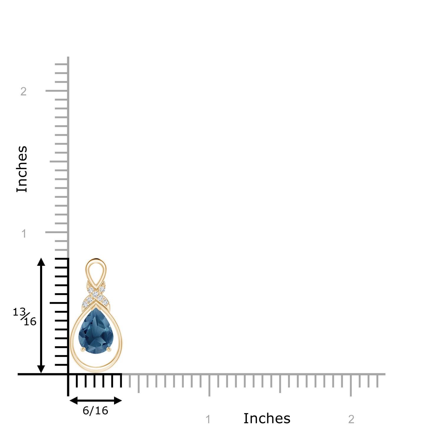 A - London Blue Topaz / 1.29 CT / 14 KT Yellow Gold