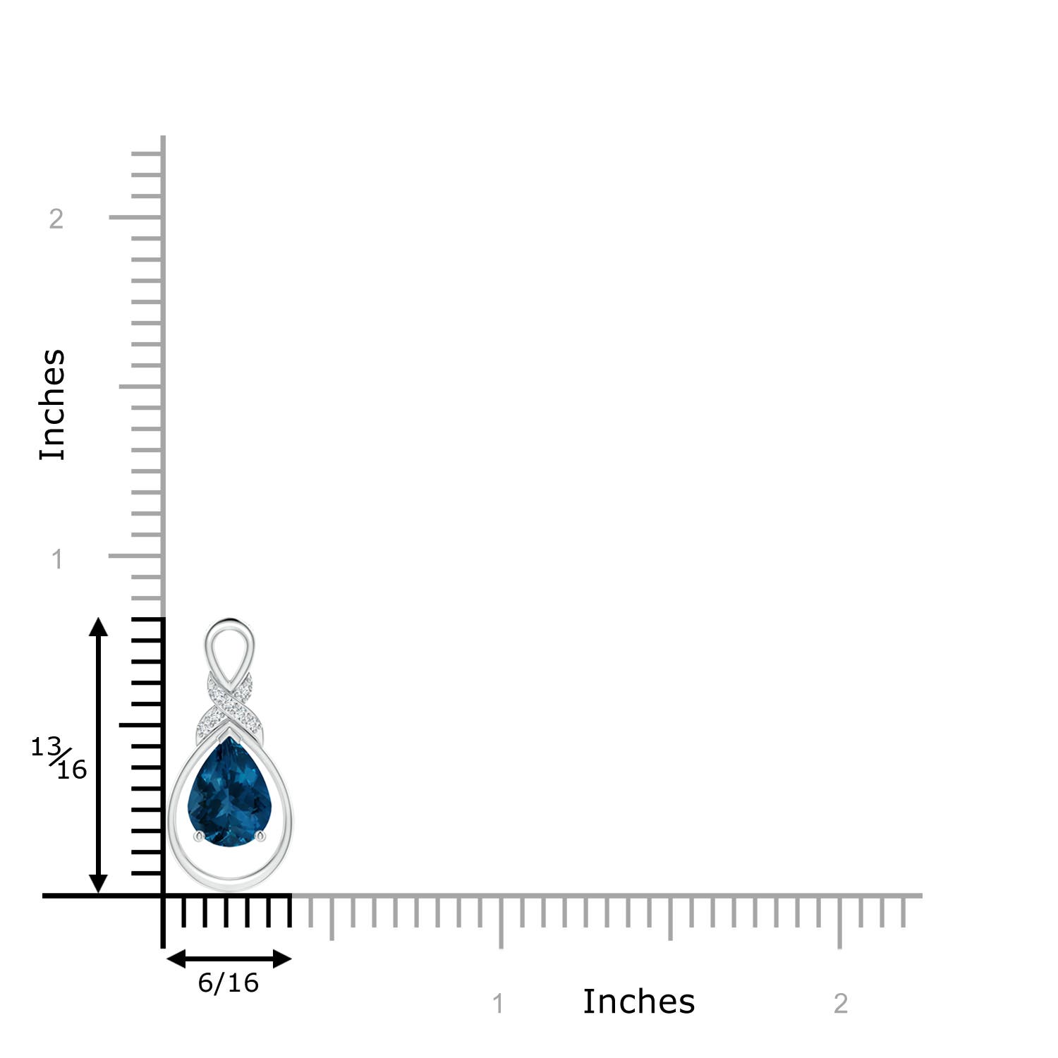 AAA - London Blue Topaz / 1.29 CT / 14 KT White Gold