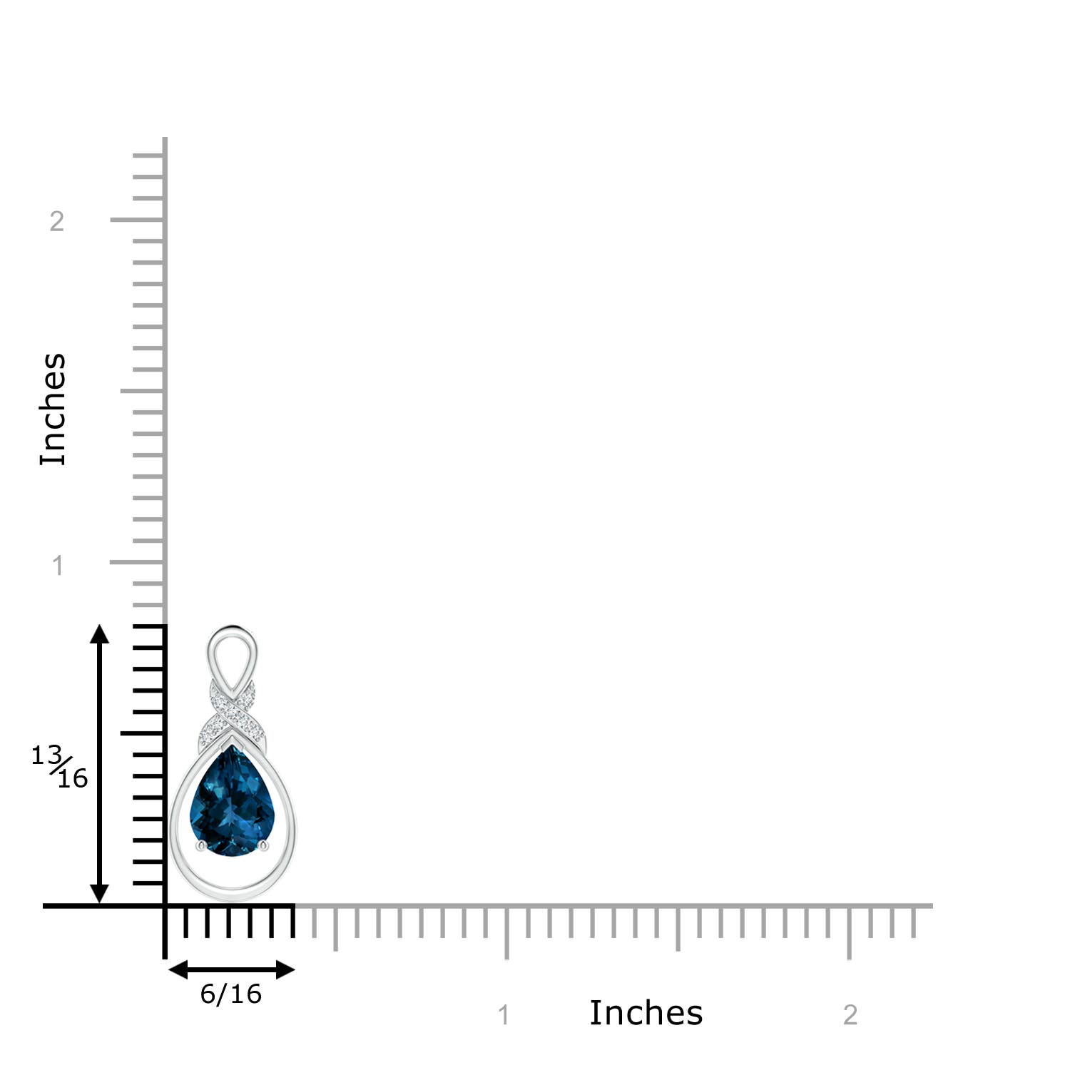 AAAA - London Blue Topaz / 1.29 CT / 14 KT White Gold