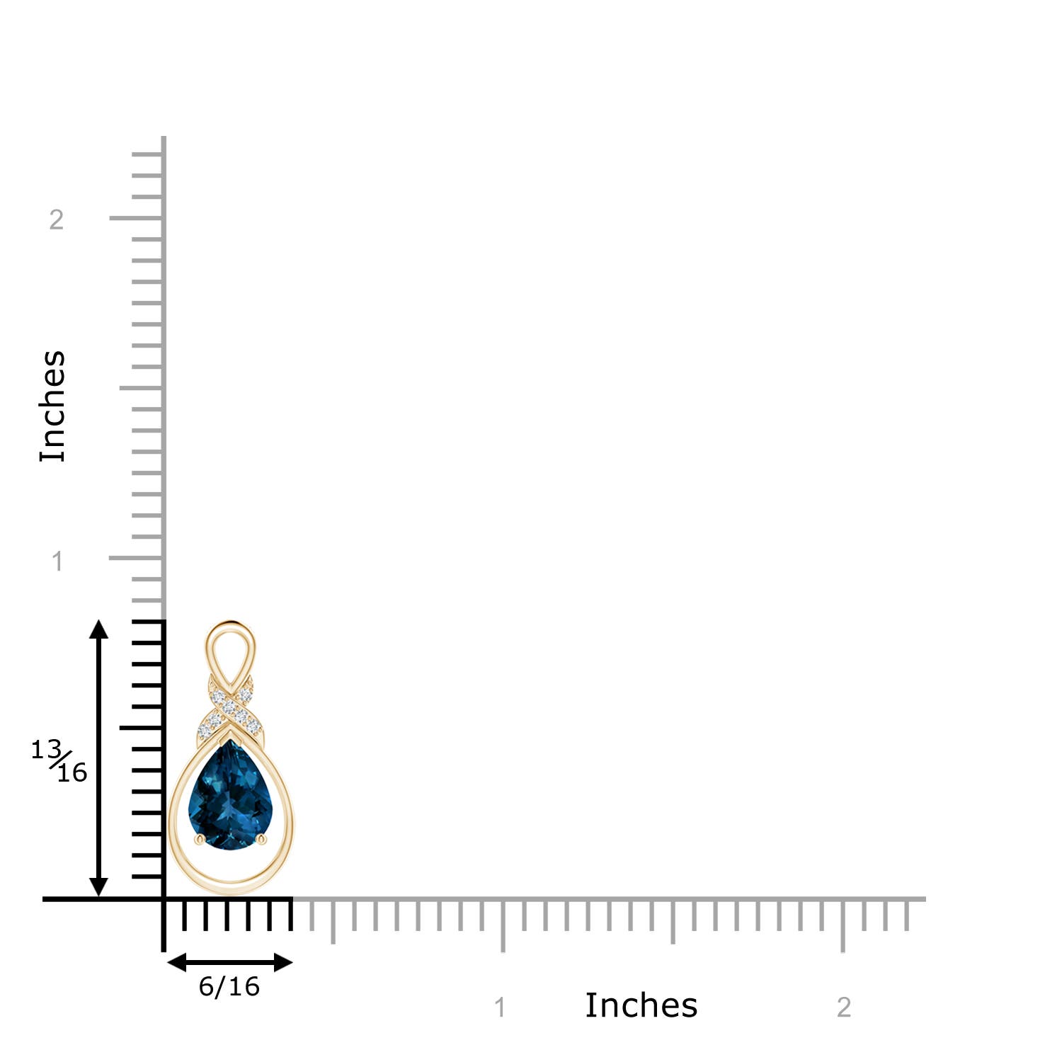 AAAA - London Blue Topaz / 1.29 CT / 14 KT Yellow Gold