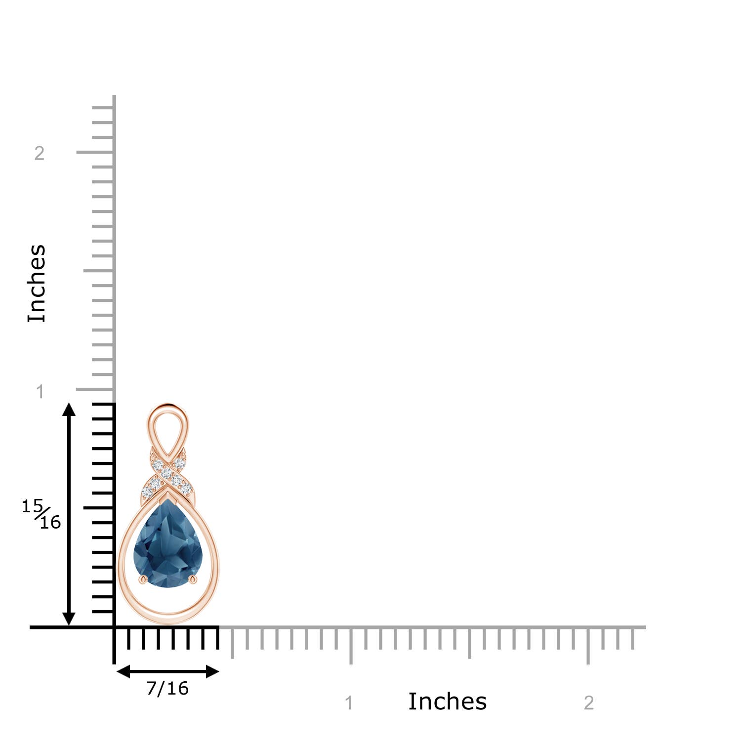 A - London Blue Topaz / 1.94 CT / 14 KT Rose Gold