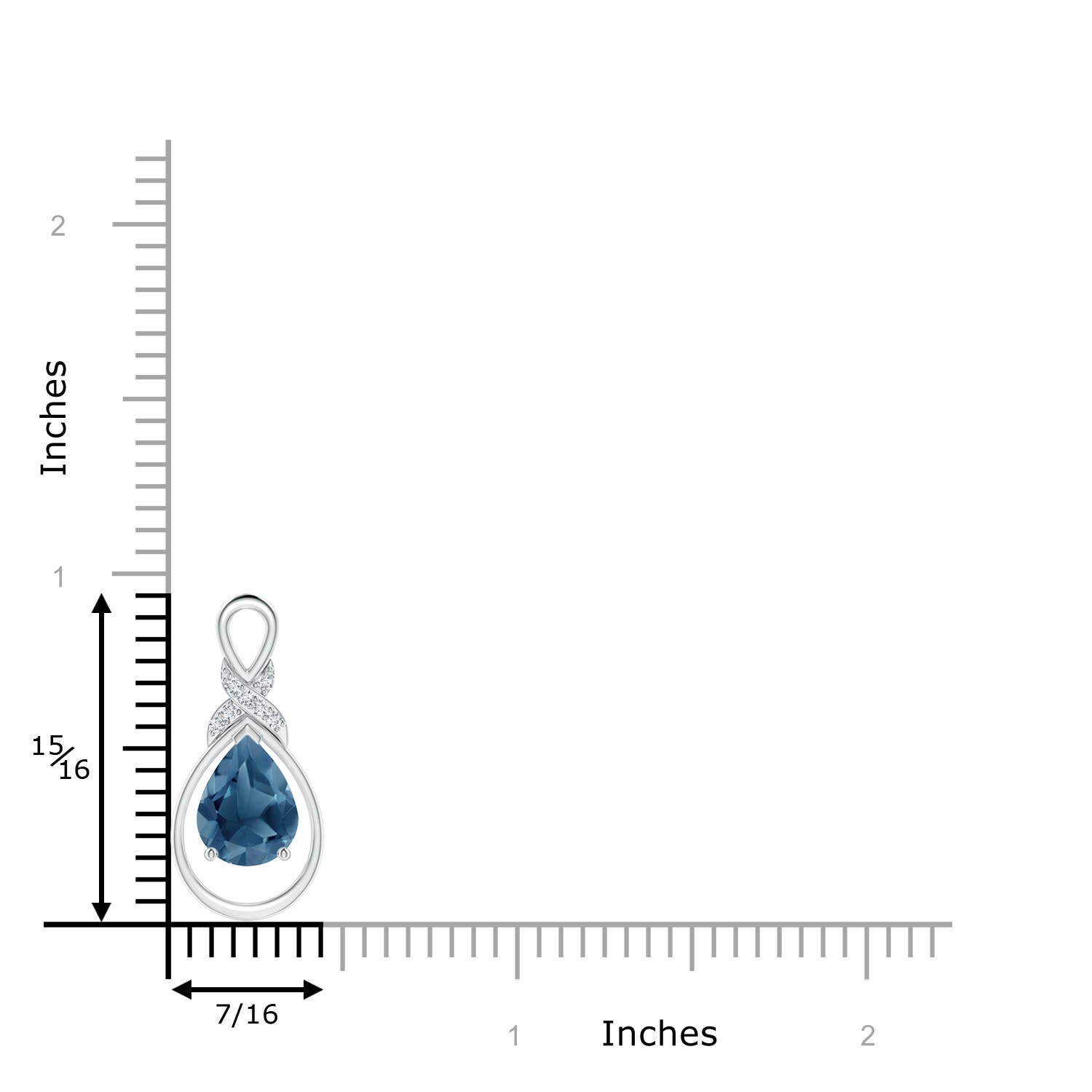 A - London Blue Topaz / 1.94 CT / 14 KT White Gold