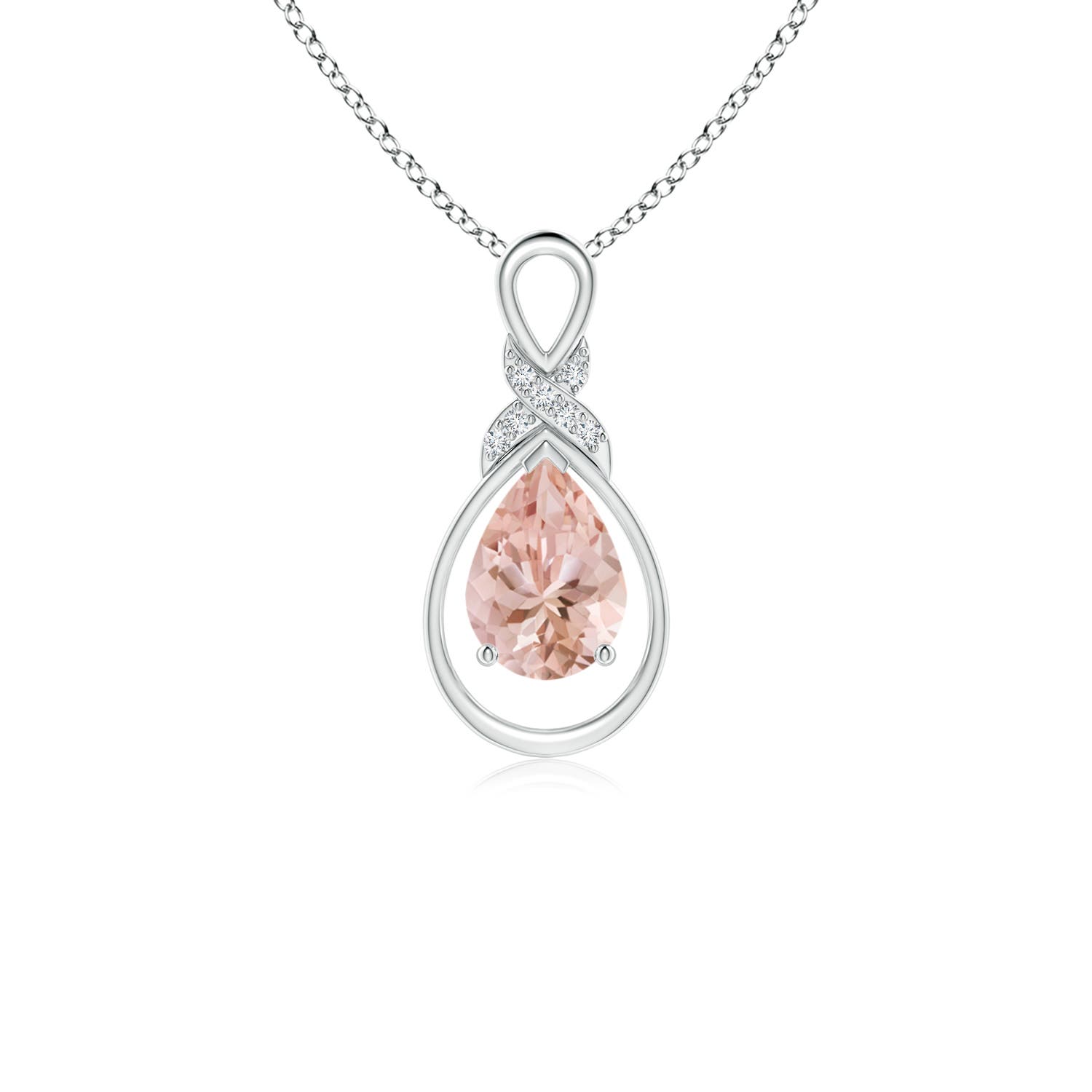 AAAA - Morganite / 0.62 CT / 14 KT White Gold