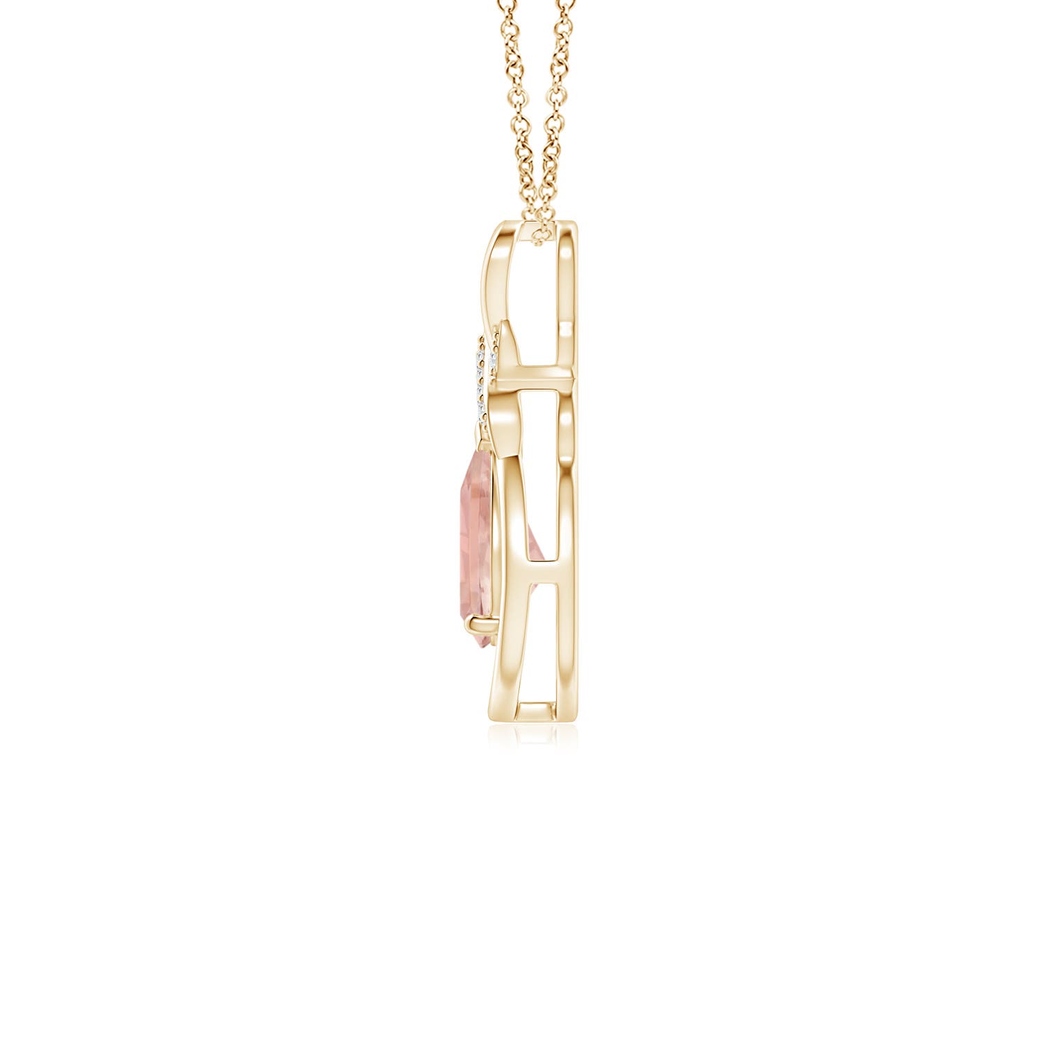 AAAA - Morganite / 0.62 CT / 14 KT Yellow Gold