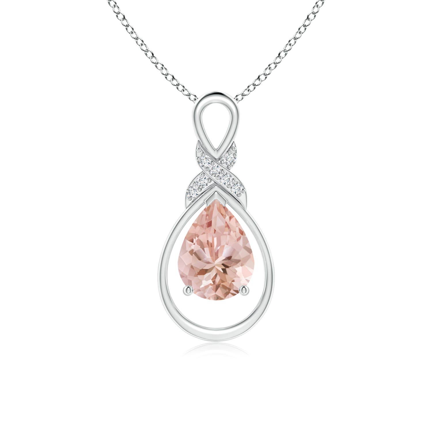 AAAA - Morganite / 0.99 CT / 14 KT White Gold