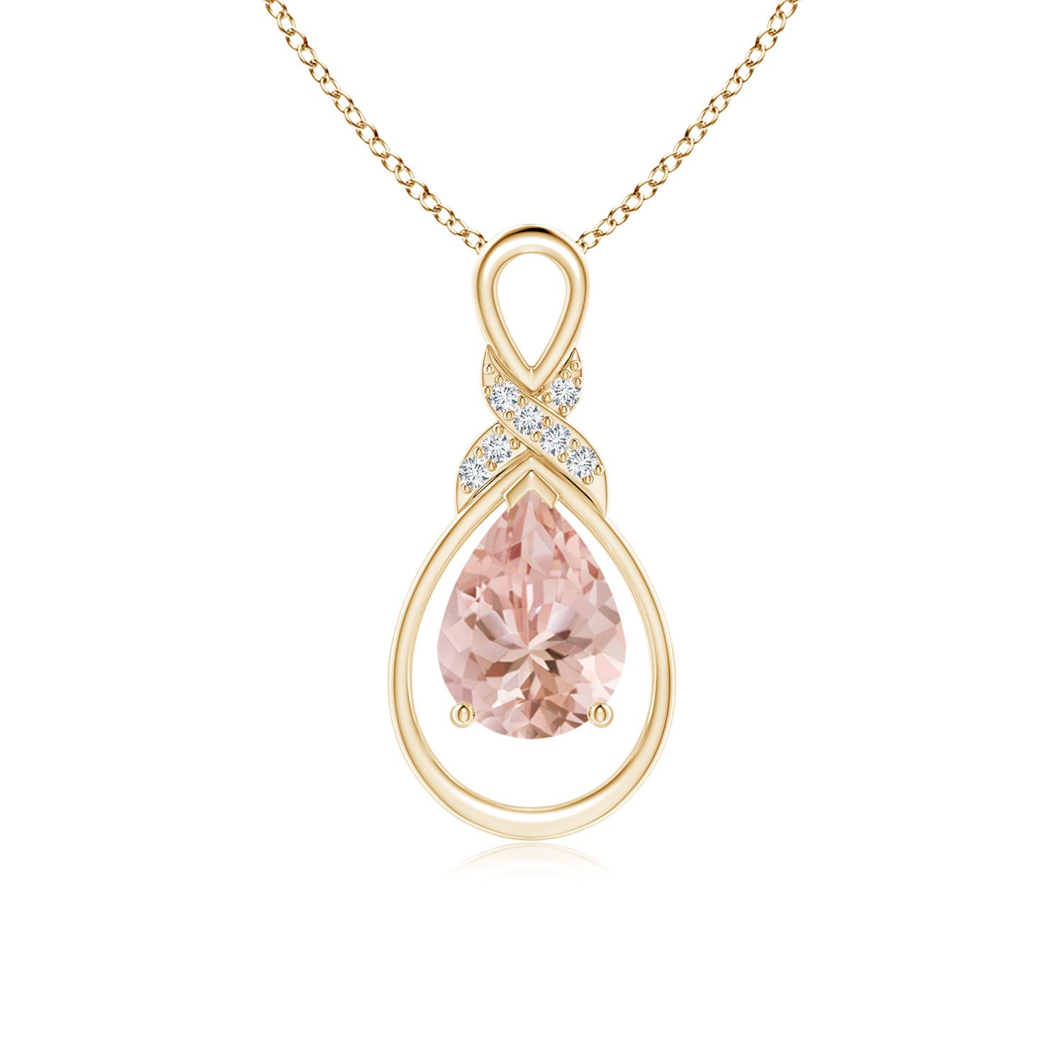 AAAA - Morganite / 0.99 CT / 14 KT Yellow Gold