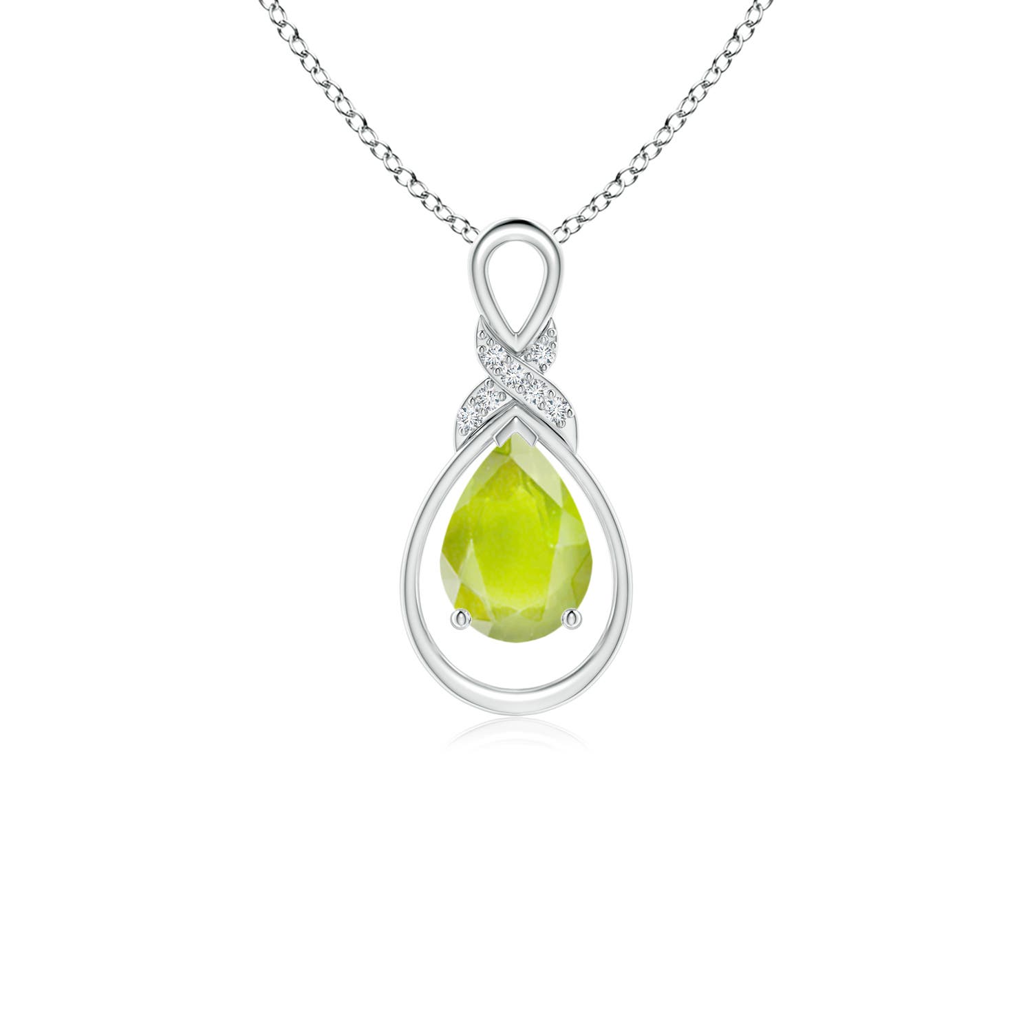 A - Peridot / 0.72 CT / 14 KT White Gold