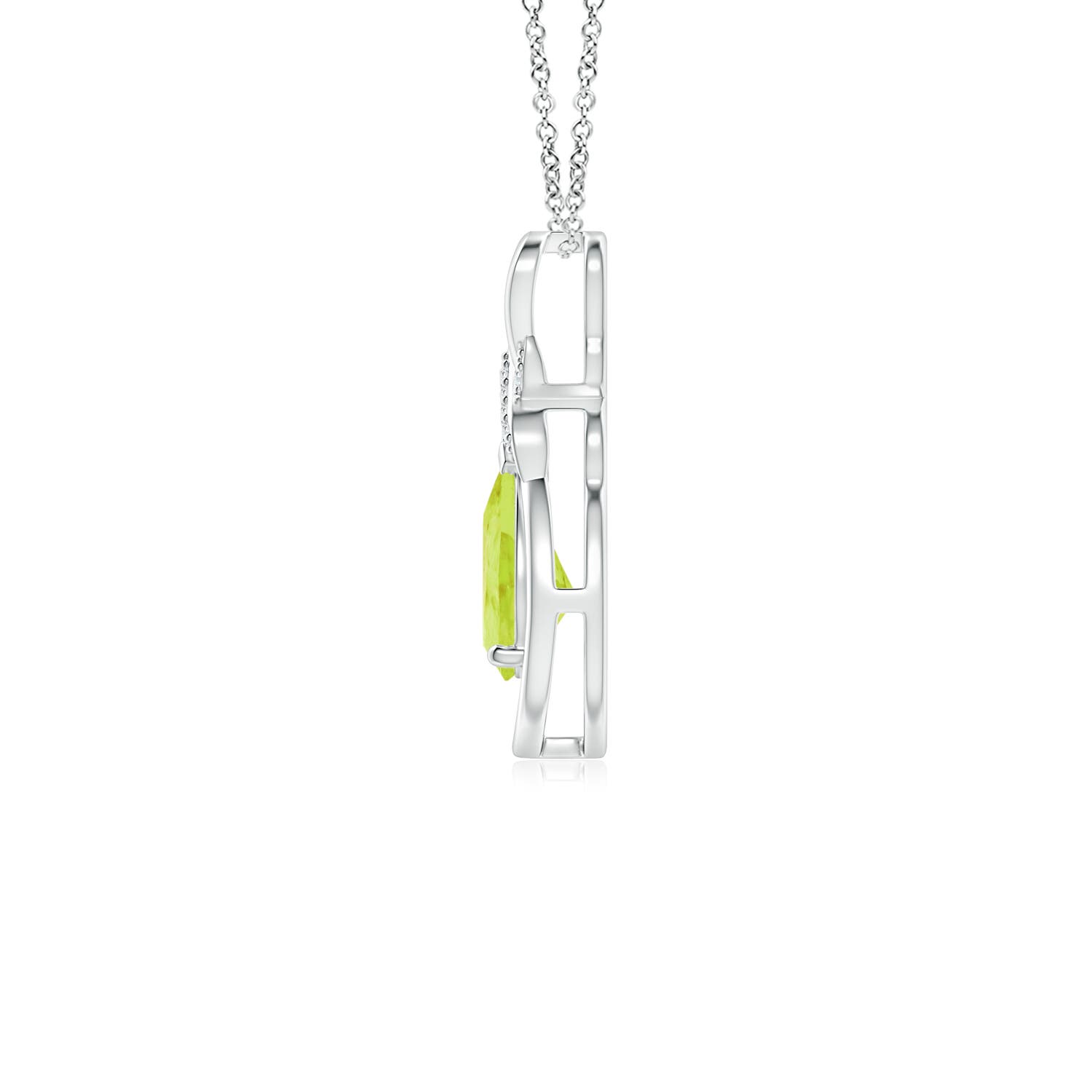 A - Peridot / 0.72 CT / 14 KT White Gold