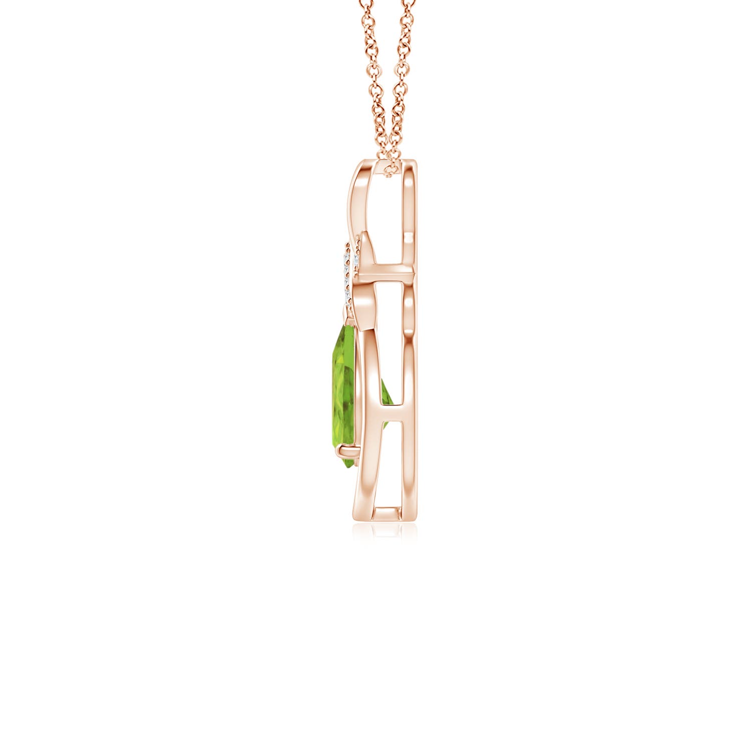 AA - Peridot / 0.72 CT / 14 KT Rose Gold