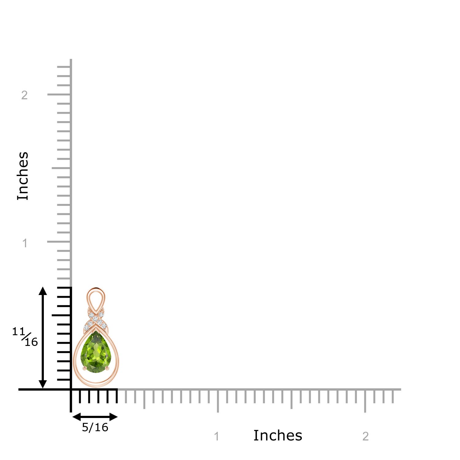 AAA - Peridot / 0.72 CT / 14 KT Rose Gold