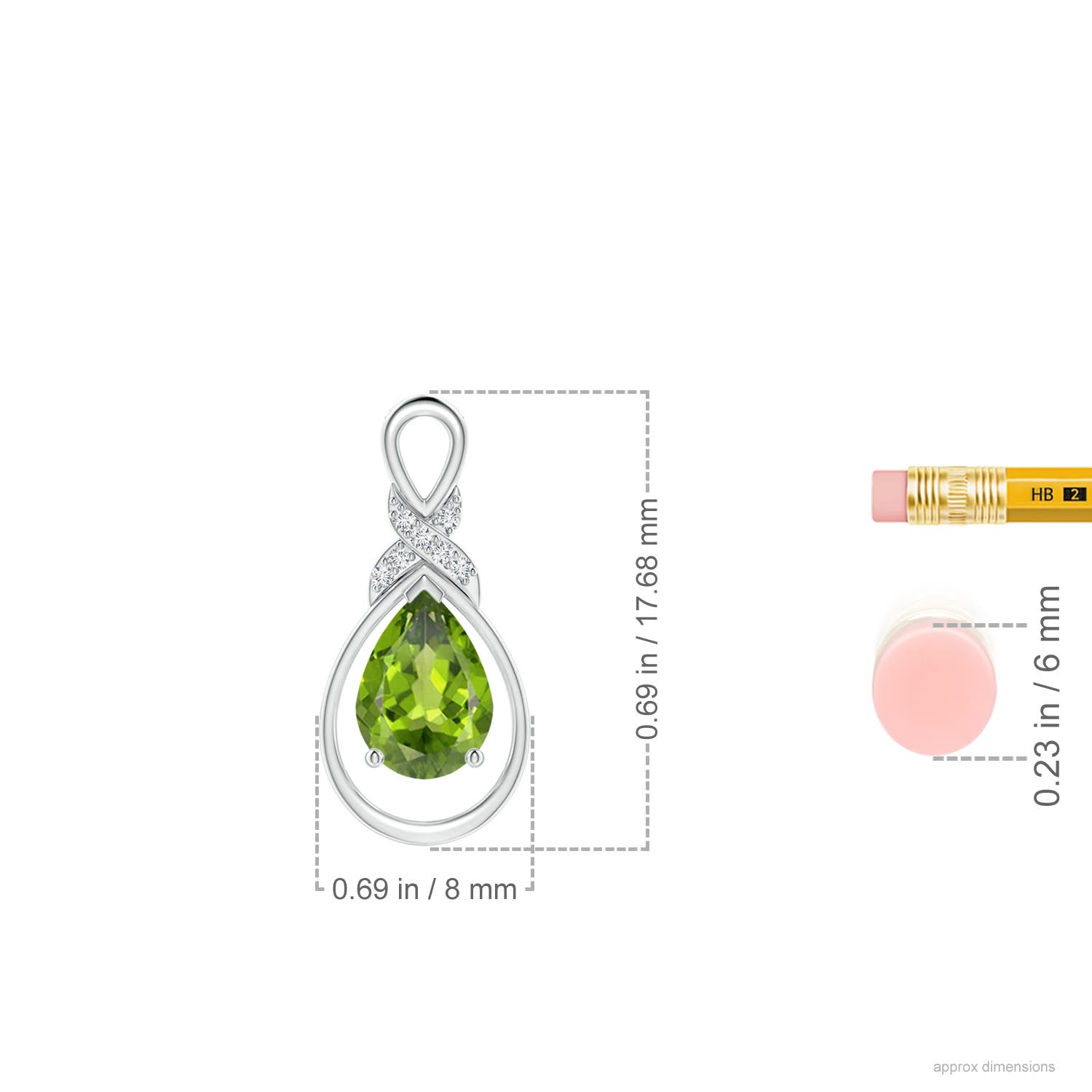 Peridot Infinity Pendant with Diamond 'X' Motif