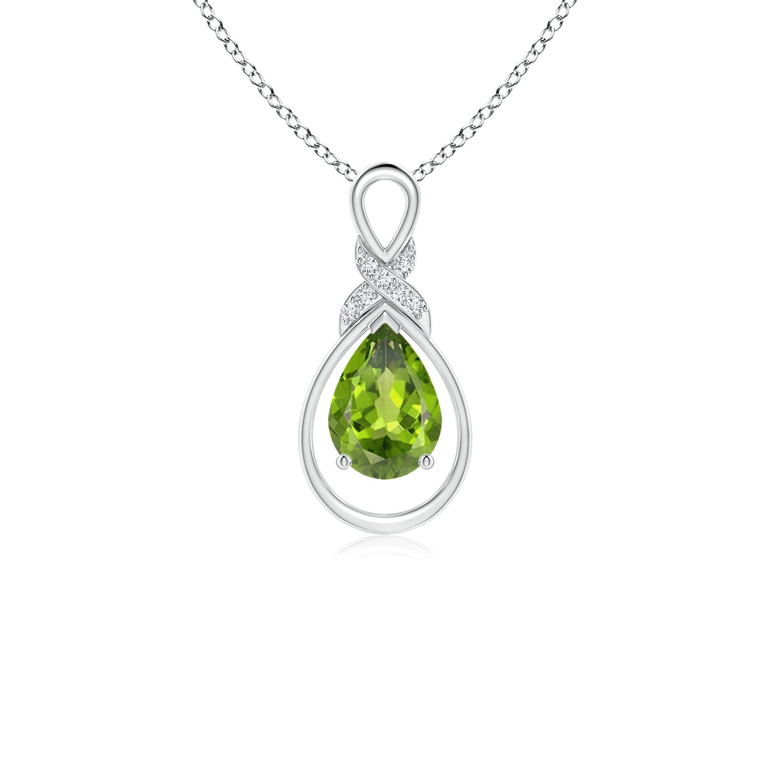 AAA - Peridot / 0.72 CT / 14 KT White Gold