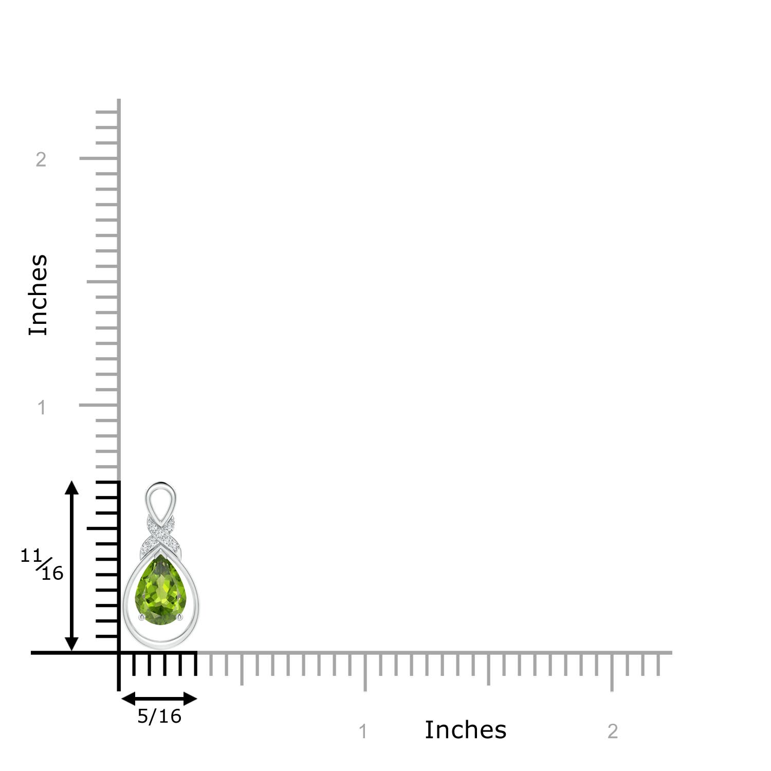 AAA - Peridot / 0.72 CT / 14 KT White Gold