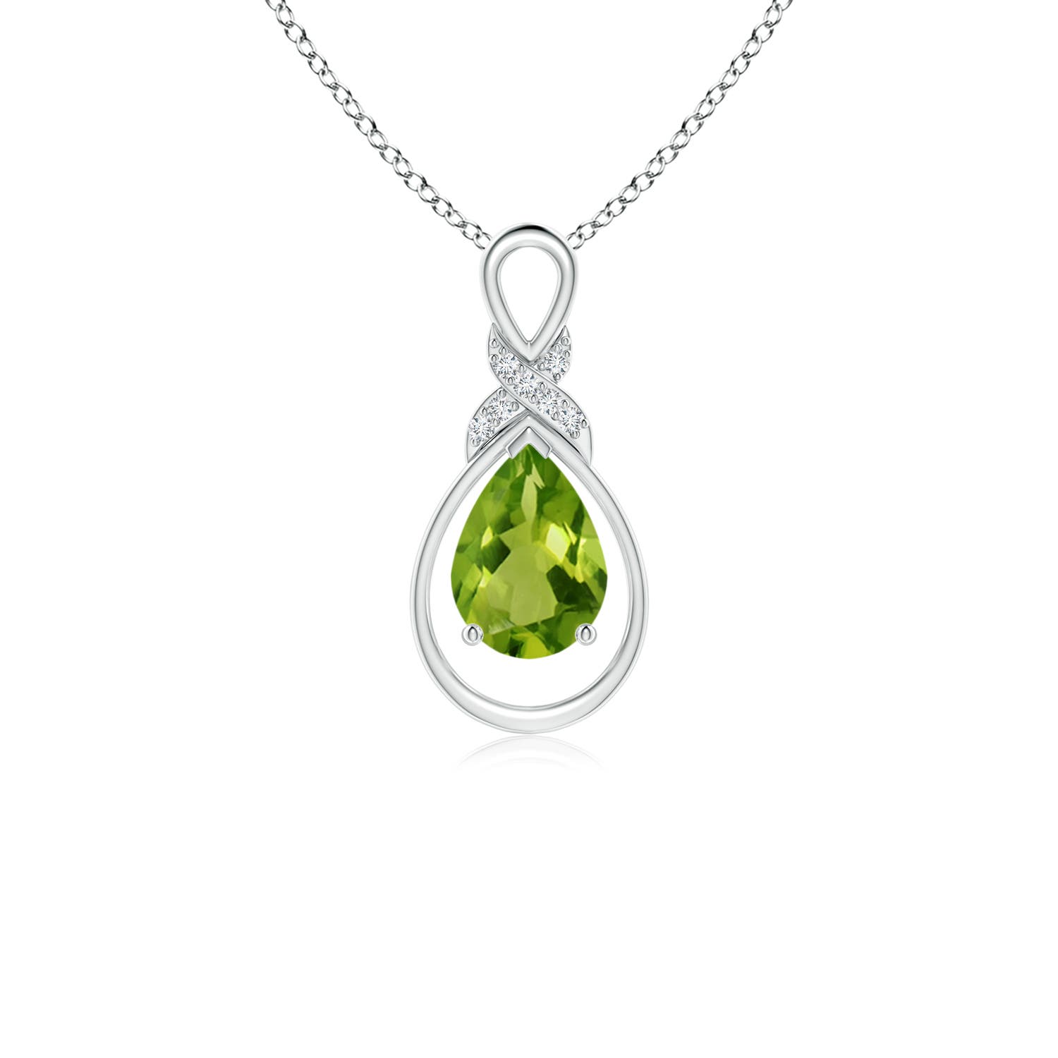 AAAA - Peridot / 0.72 CT / 14 KT White Gold