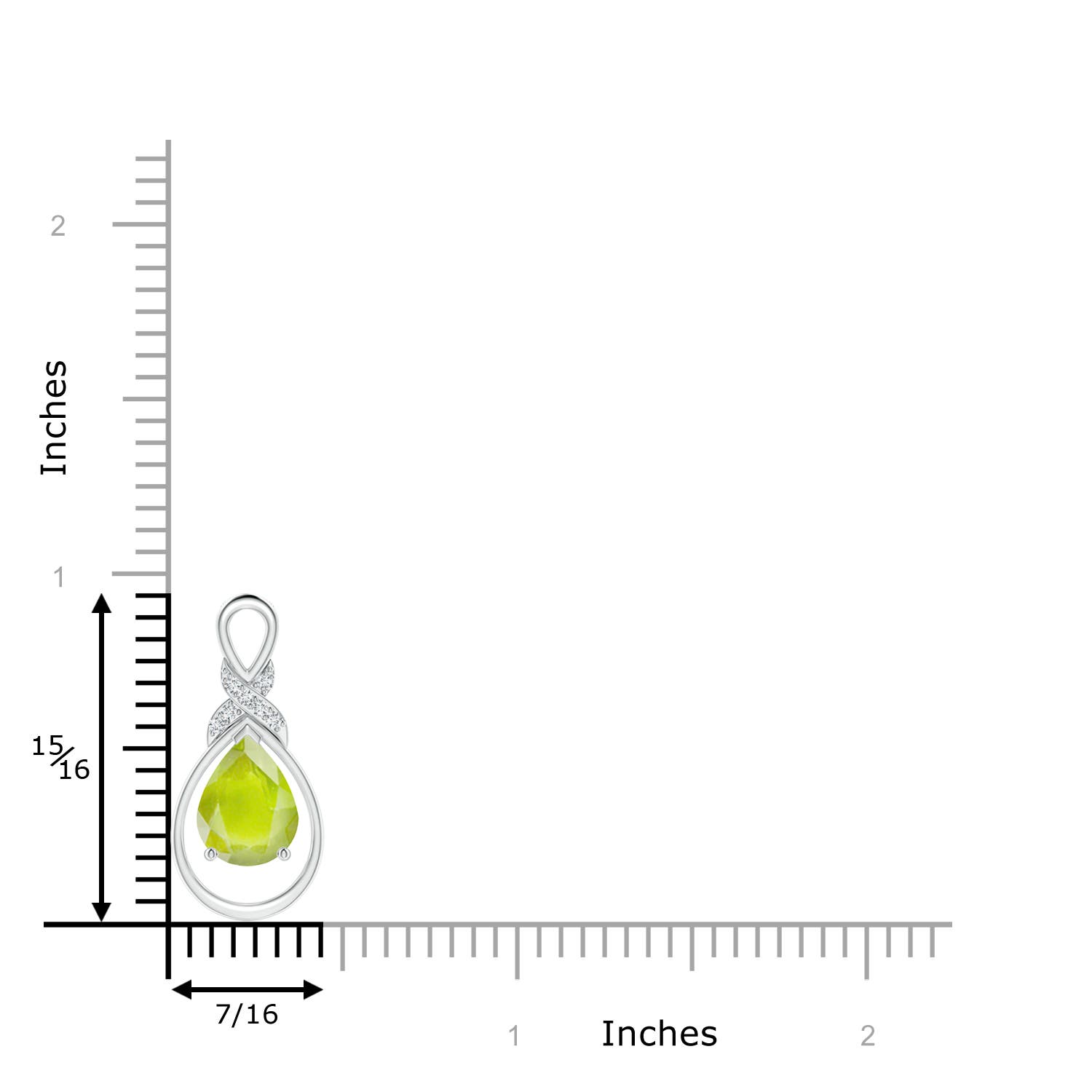 A - Peridot / 1.64 CT / 14 KT White Gold