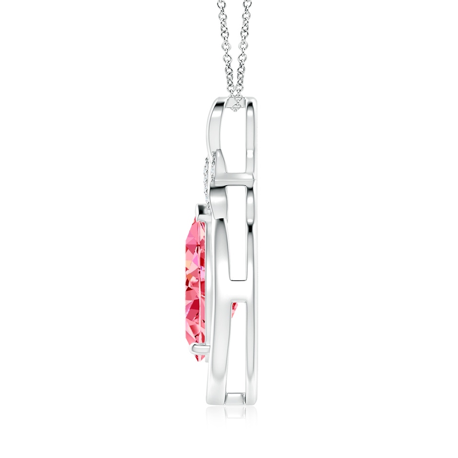 12x8mm AAAA Fancy Intense Pink Diamond Infinity Pendant with 'X' Motif in White Gold side 199