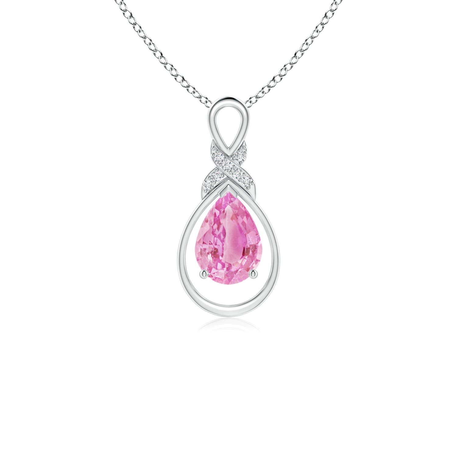 A - Pink Sapphire / 0.77 CT / 14 KT White Gold