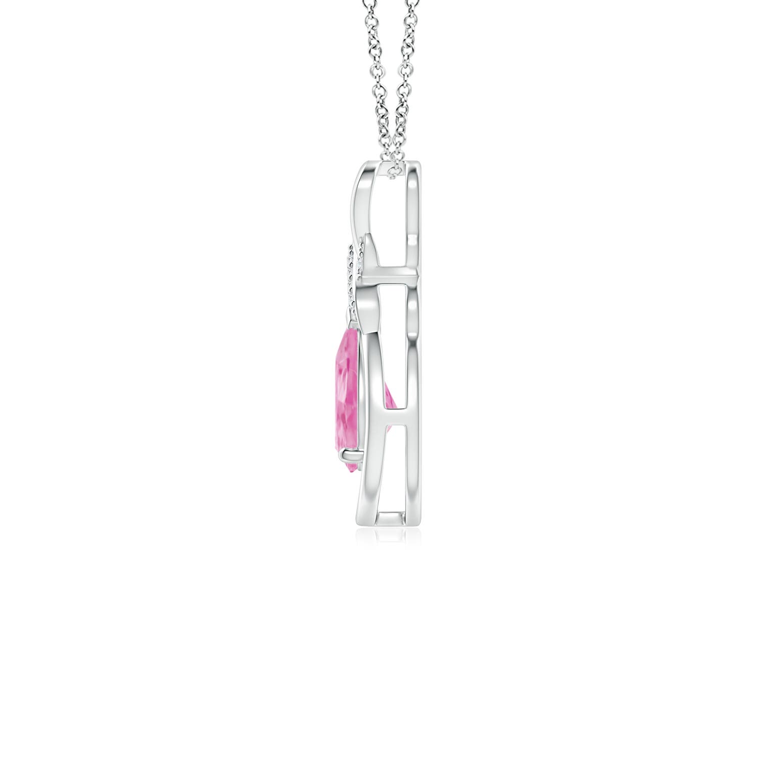 A - Pink Sapphire / 0.77 CT / 14 KT White Gold