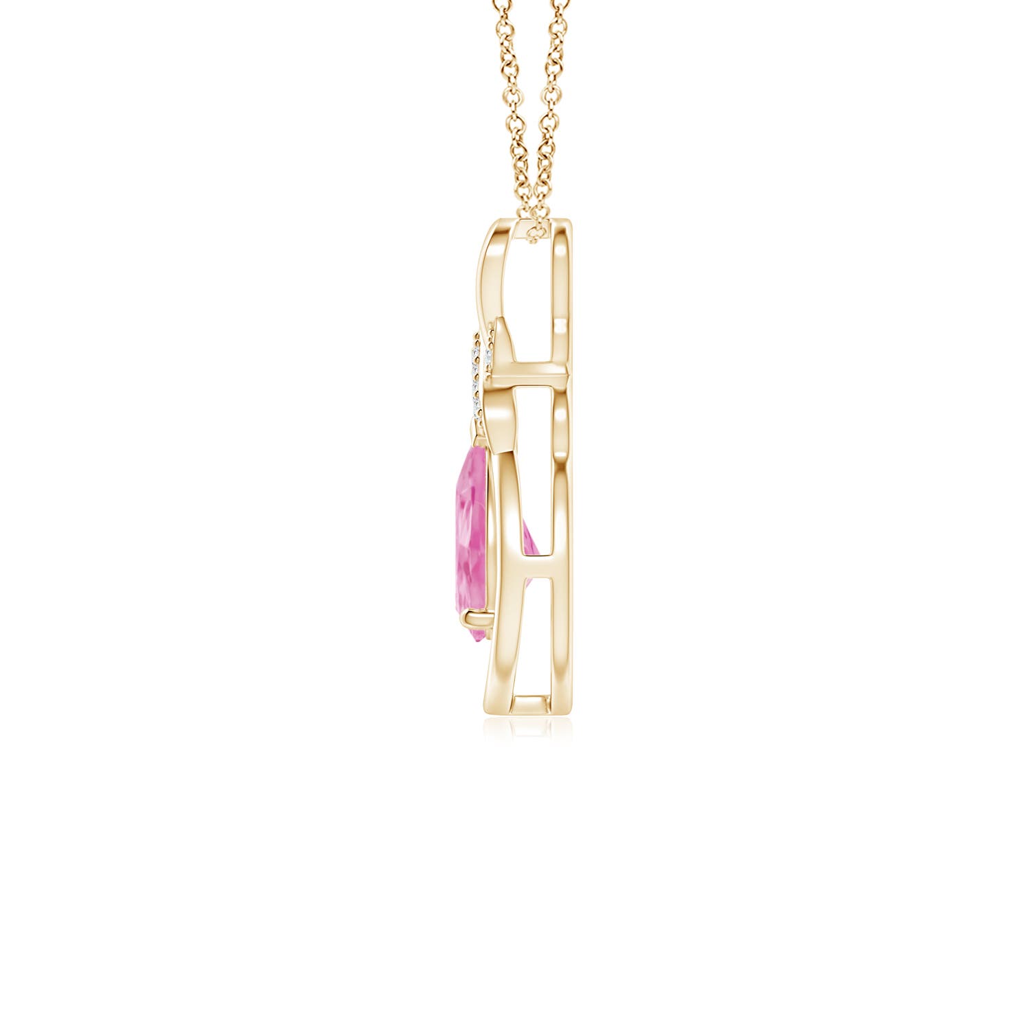 A - Pink Sapphire / 0.77 CT / 14 KT Yellow Gold