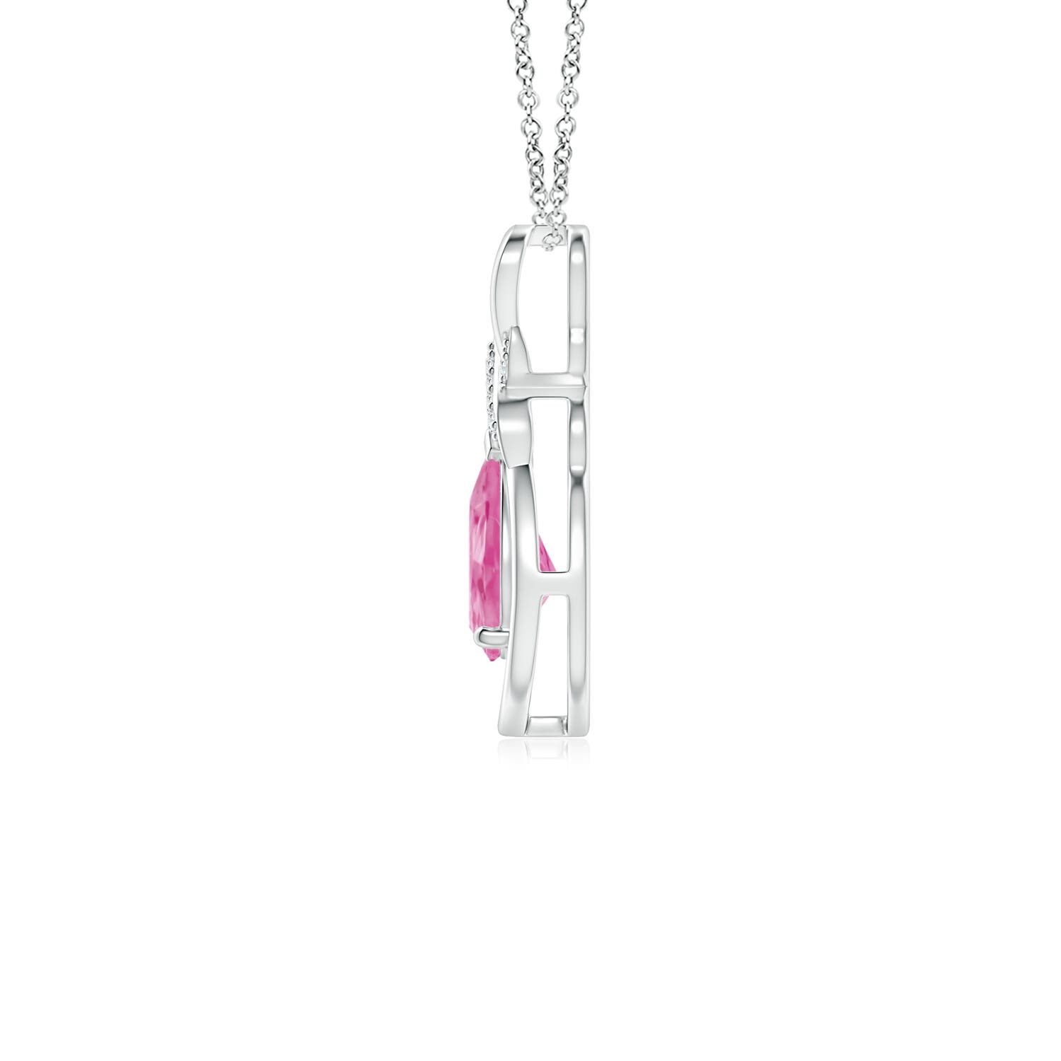 AA - Pink Sapphire / 0.77 CT / 14 KT White Gold