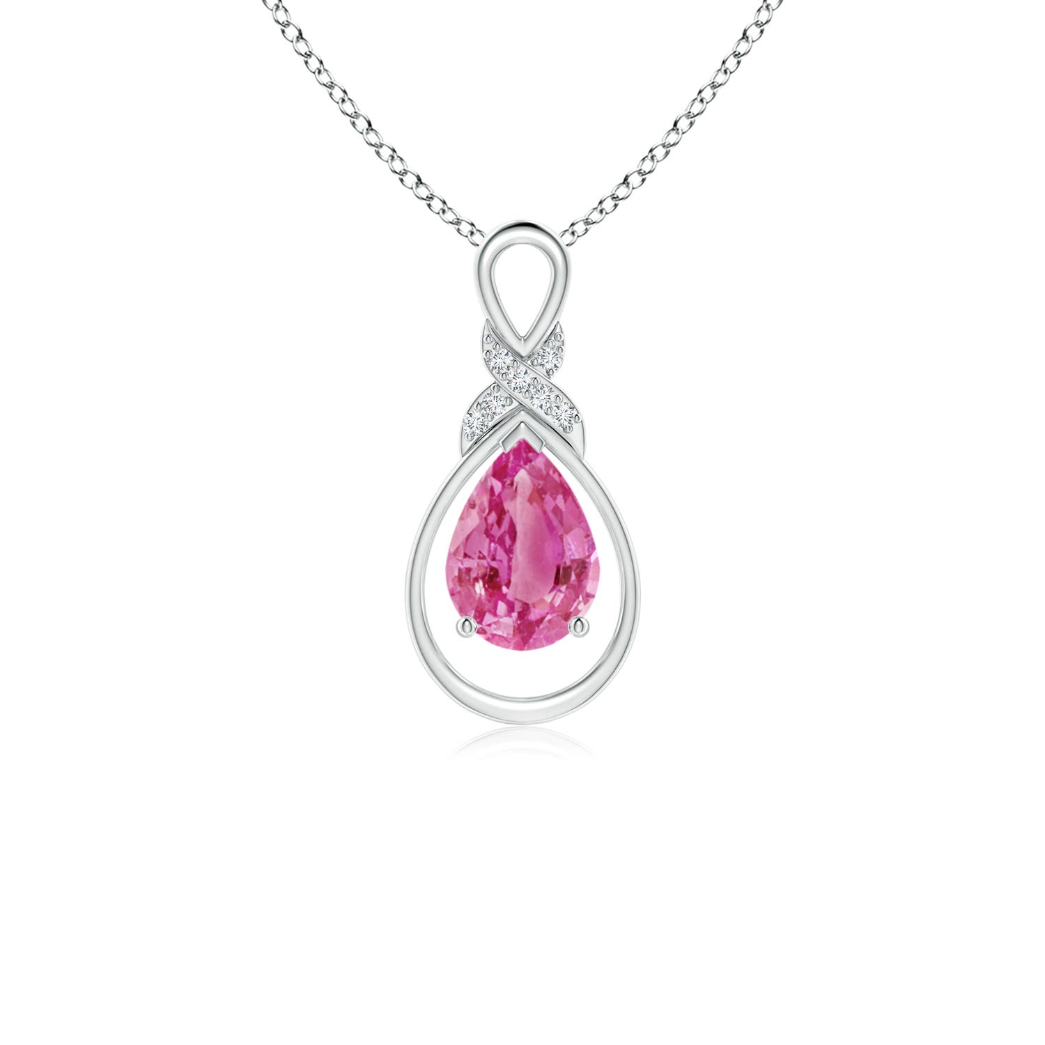 AAA - Pink Sapphire / 0.77 CT / 14 KT White Gold