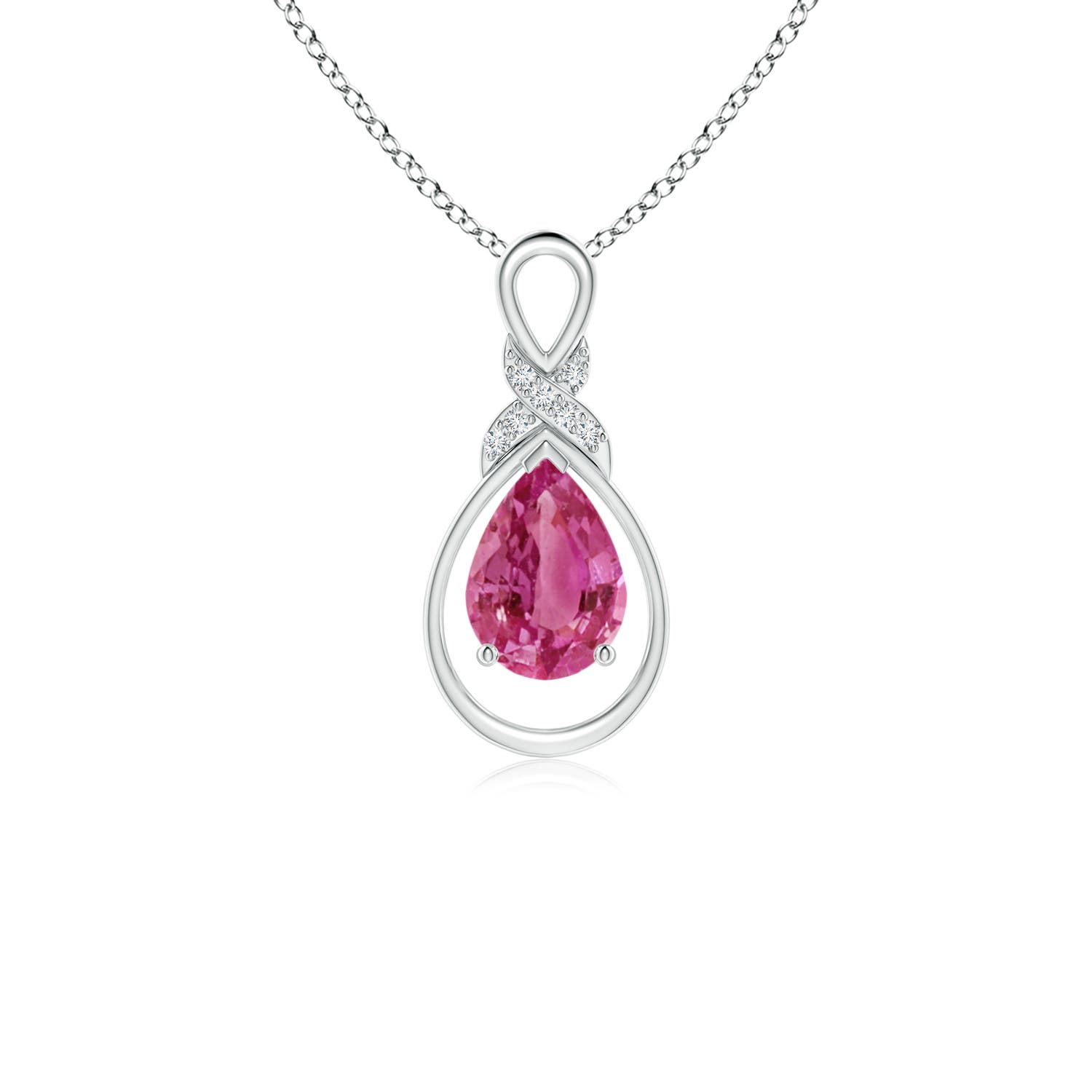 AAAA - Pink Sapphire / 0.77 CT / 14 KT White Gold