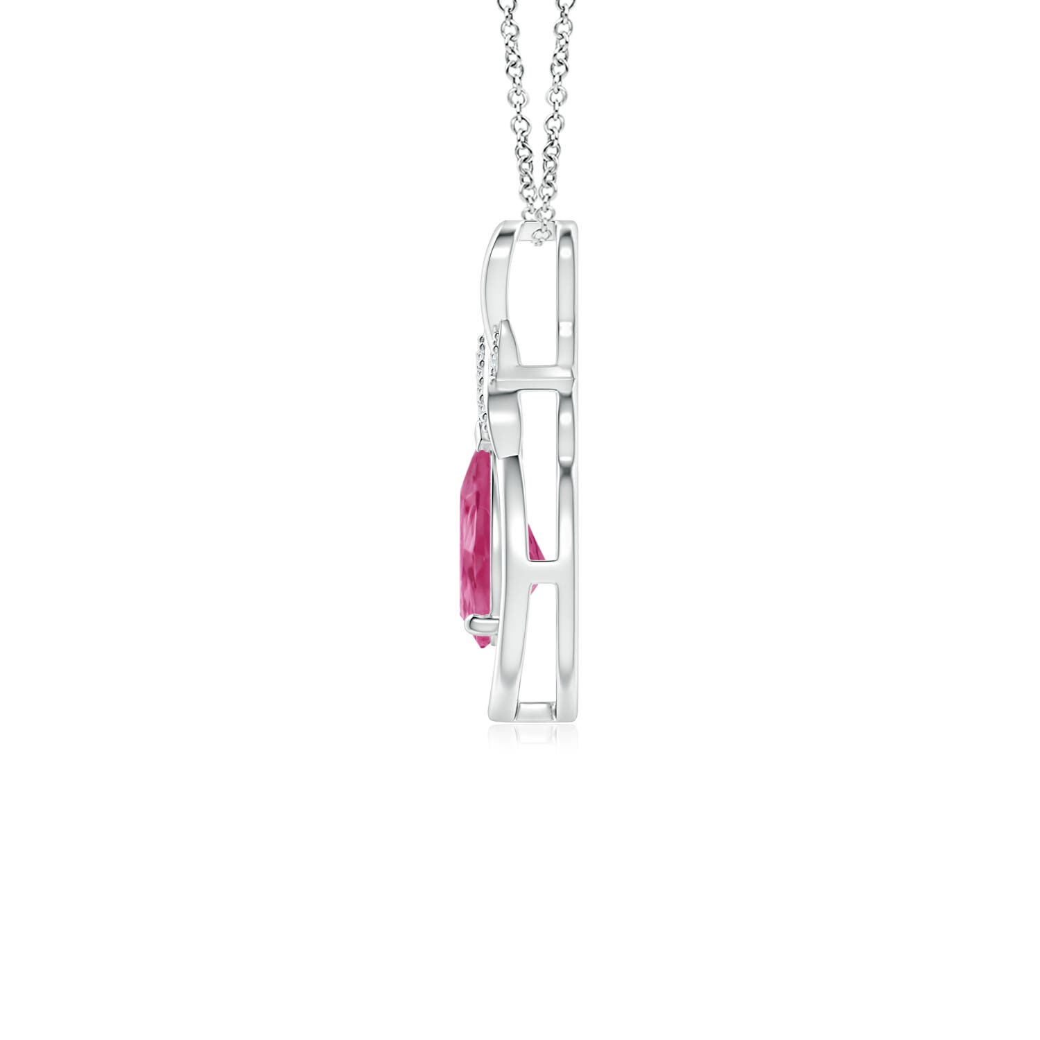 AAAA - Pink Sapphire / 0.77 CT / 14 KT White Gold