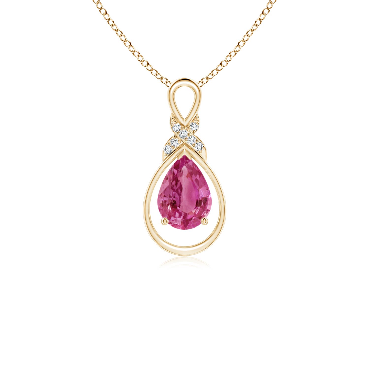 AAAA - Pink Sapphire / 0.77 CT / 14 KT Yellow Gold