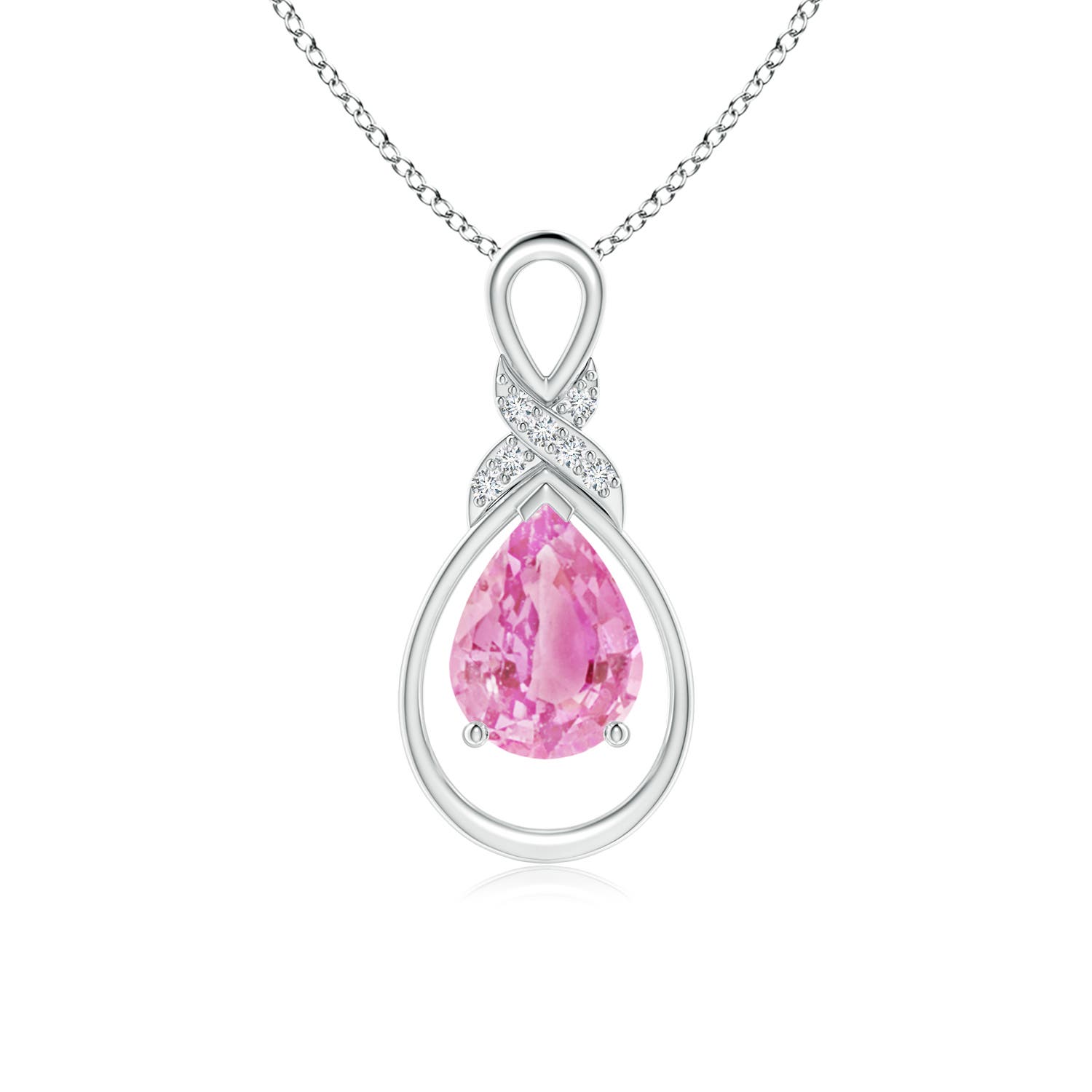 A - Pink Sapphire / 1.29 CT / 14 KT White Gold