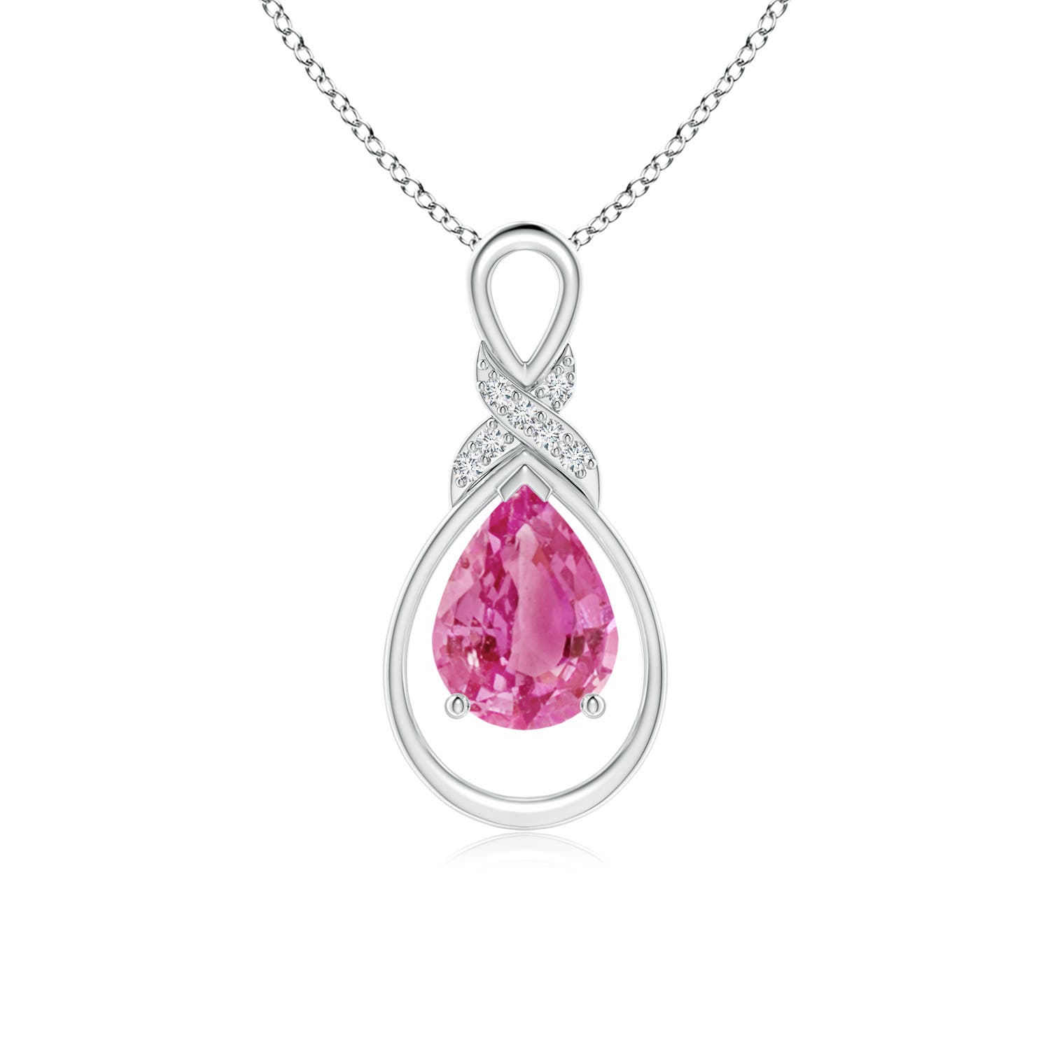 AAA - Pink Sapphire / 1.29 CT / 14 KT White Gold