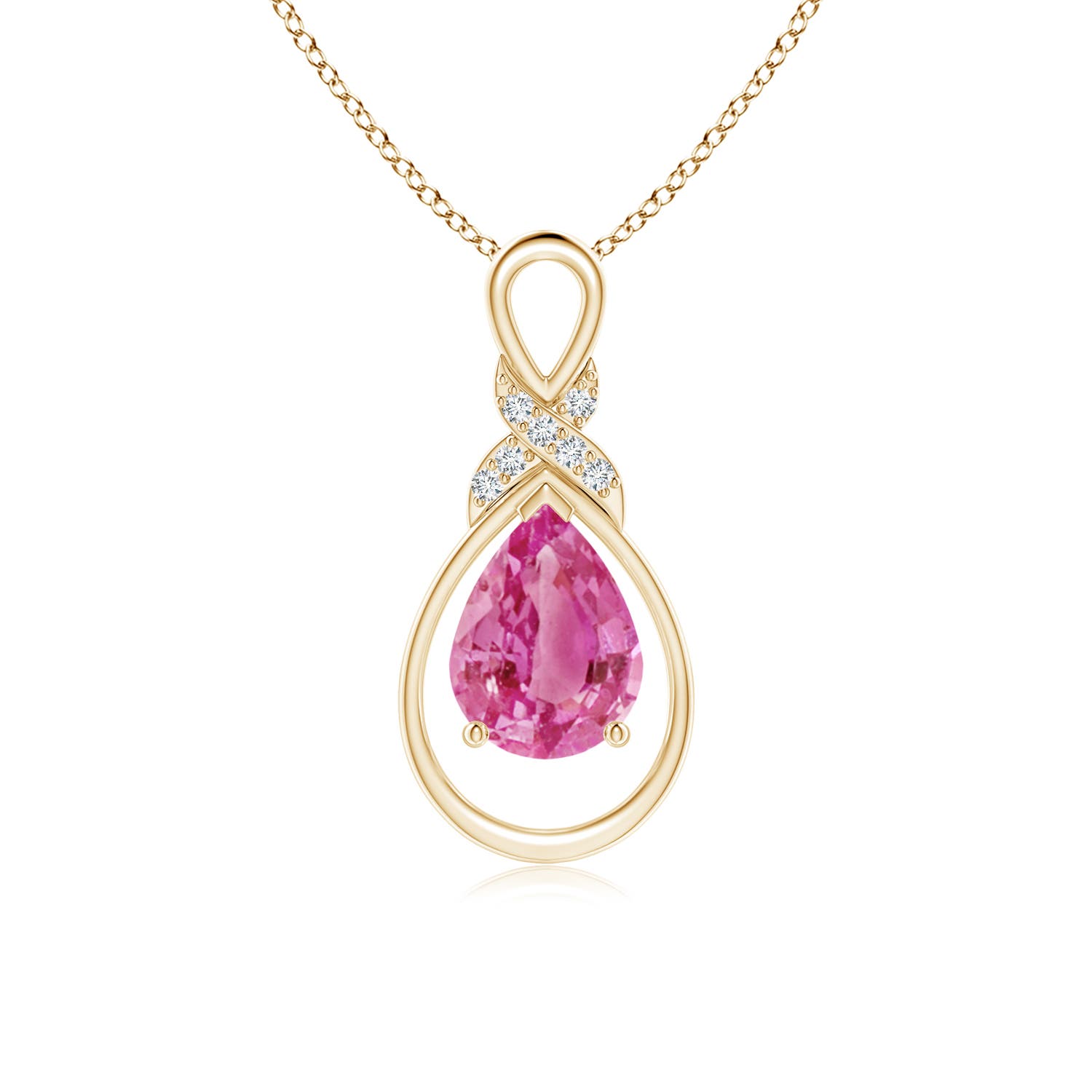 AAA - Pink Sapphire / 1.29 CT / 14 KT Yellow Gold