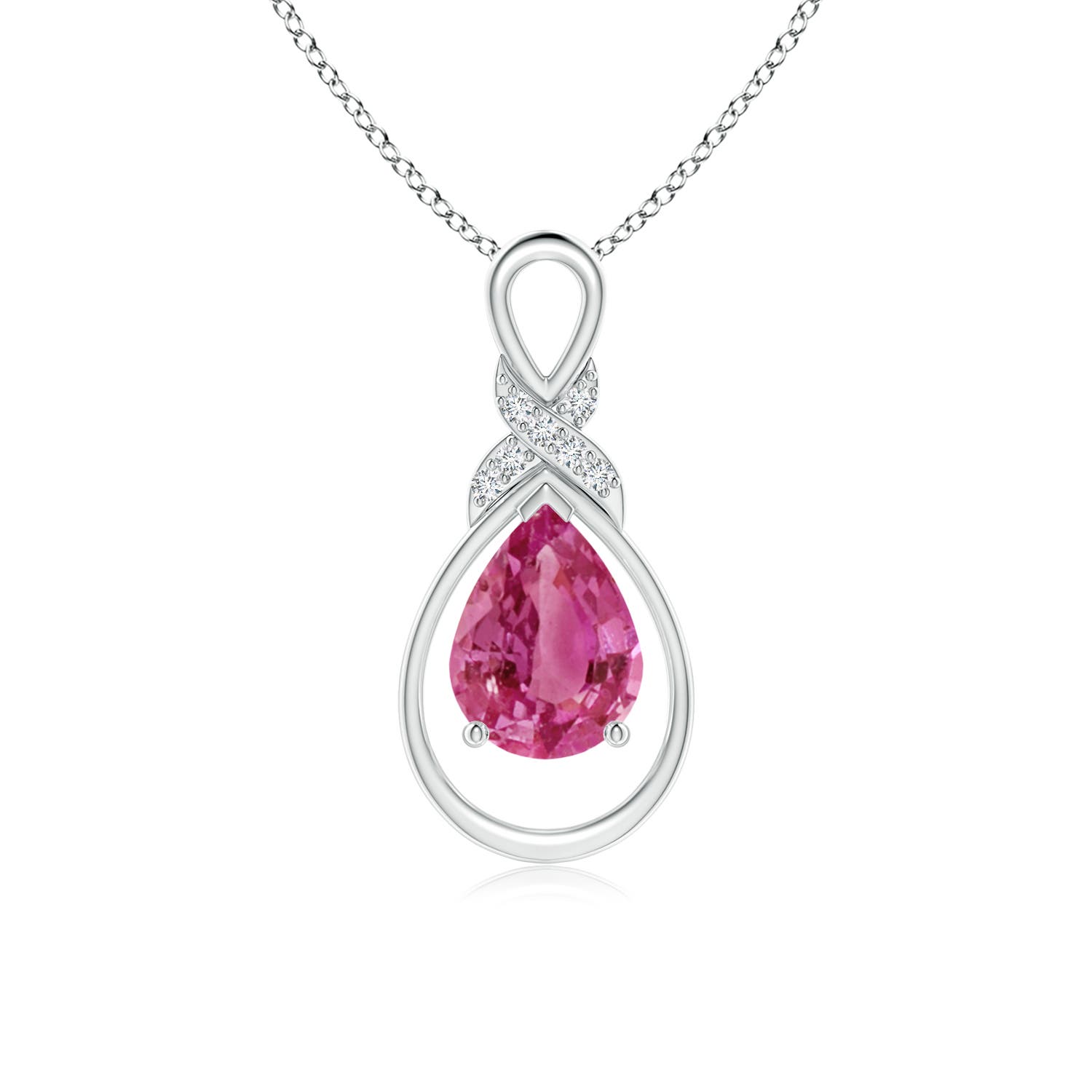 AAAA - Pink Sapphire / 1.29 CT / 14 KT White Gold